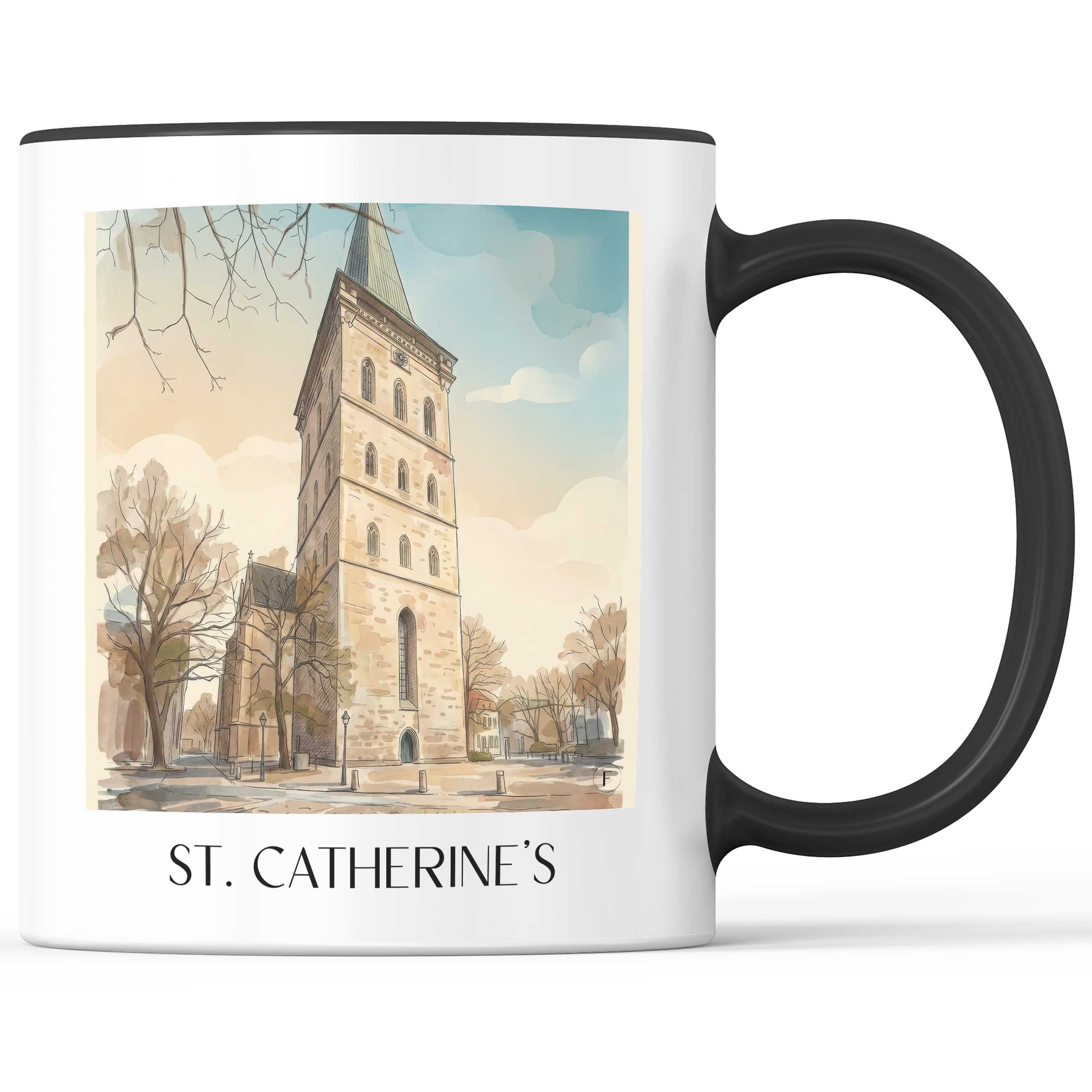 St. Katharinen Kaffeebecher - Osnabrück - Deutschland Becher - Kaffeetasse im Aquarell Stil - favplace
