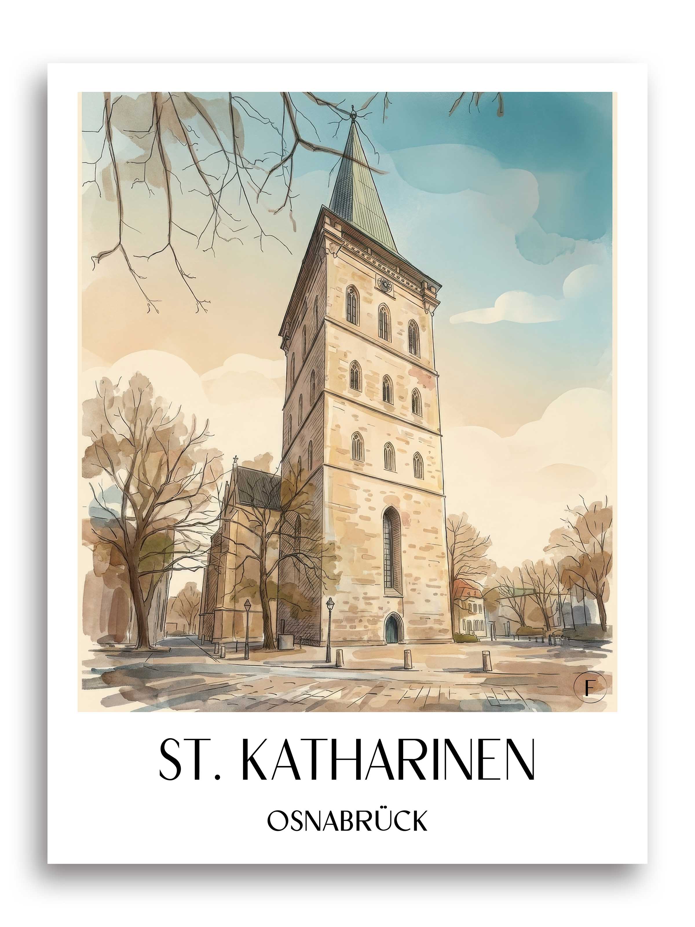 st.-katharinen-osnabrück-deutschland-poster-aquarell