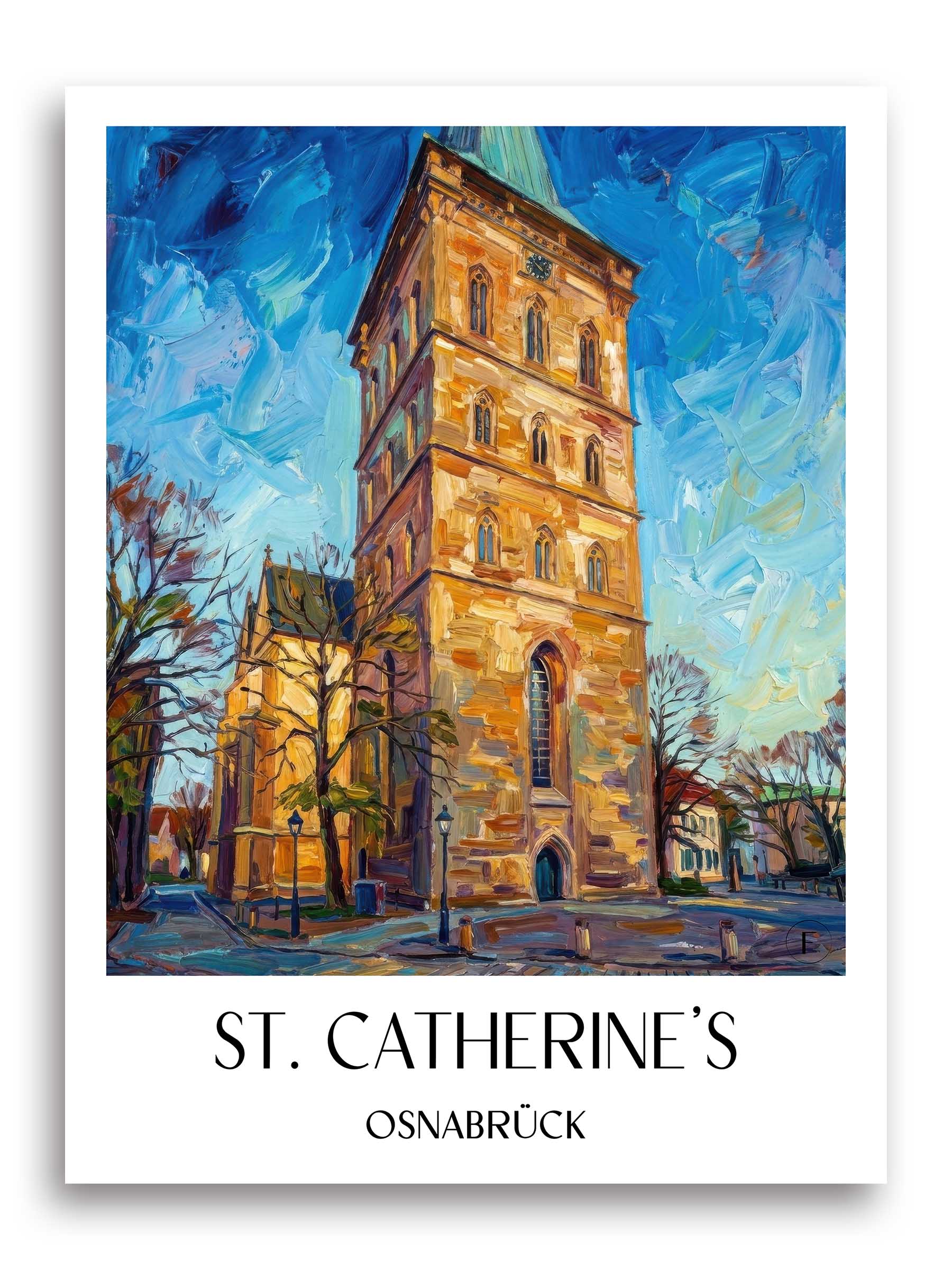 St. Katharinen Poster - Osnabrück - Deutschland Kunstdruck - Ölgemälde von A4 bis A1 - favplace