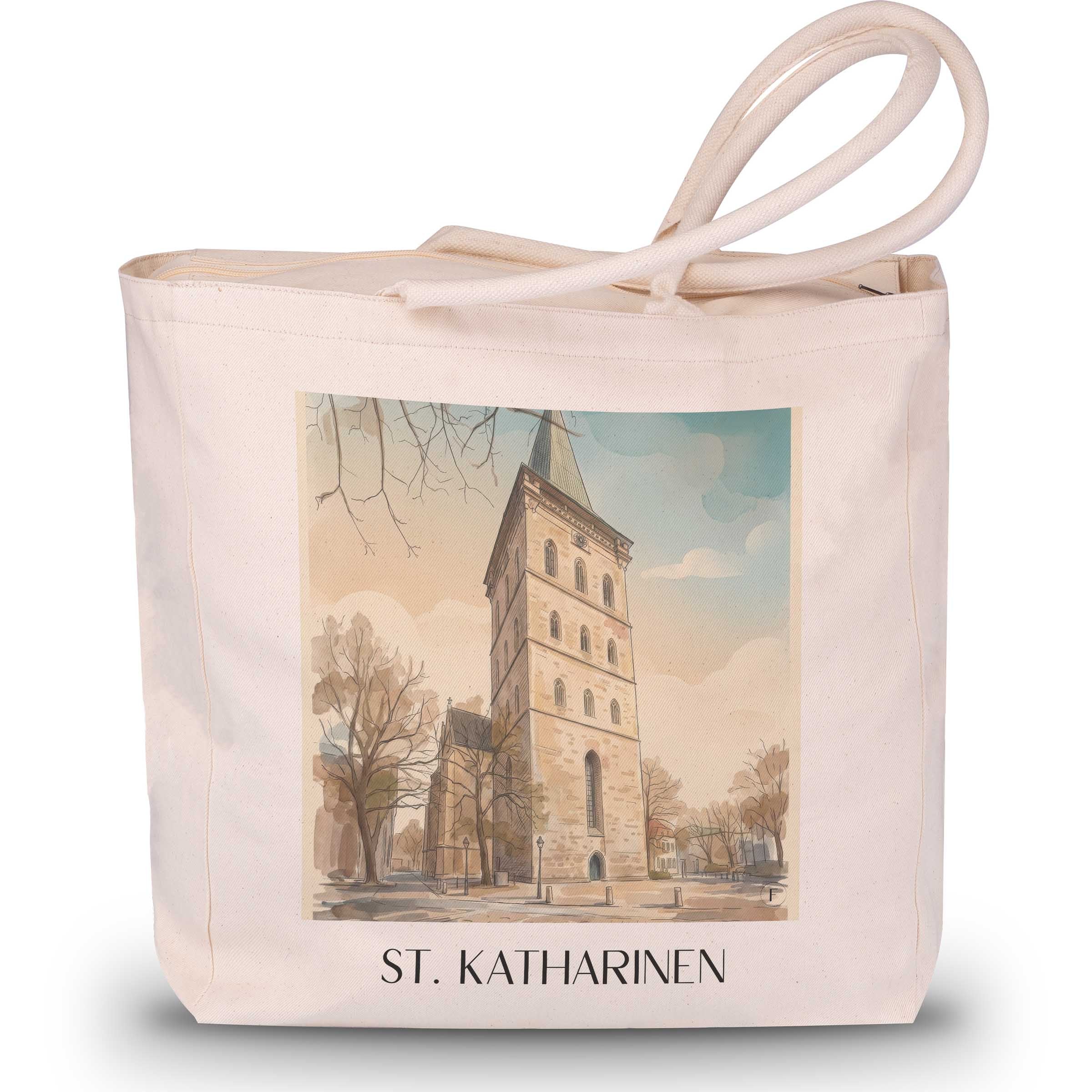 st.-katharinen-osnabrück-deutschland-einkaufstasche-aquarell