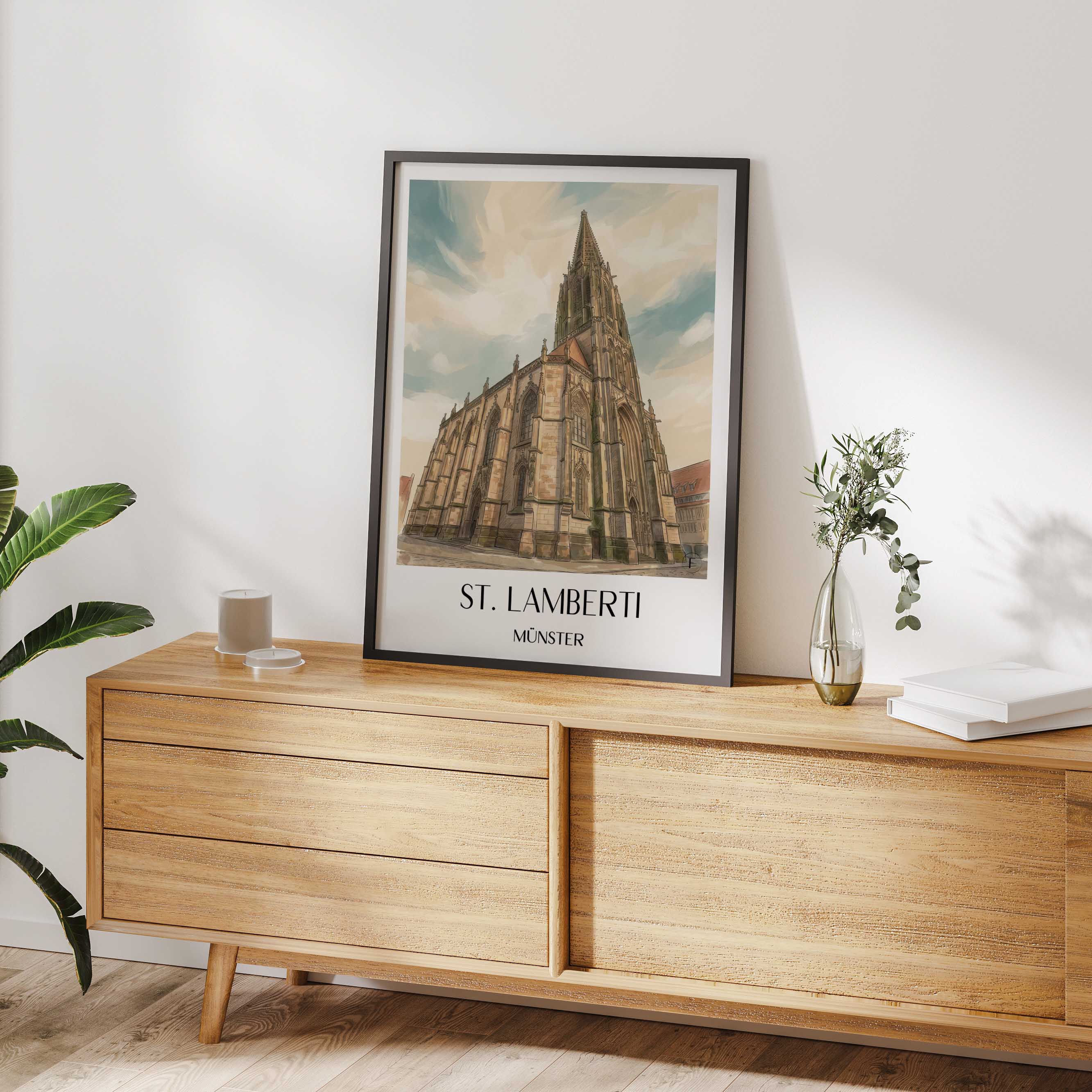 st.-lamberti-münster-deutschland-poster-aquarell