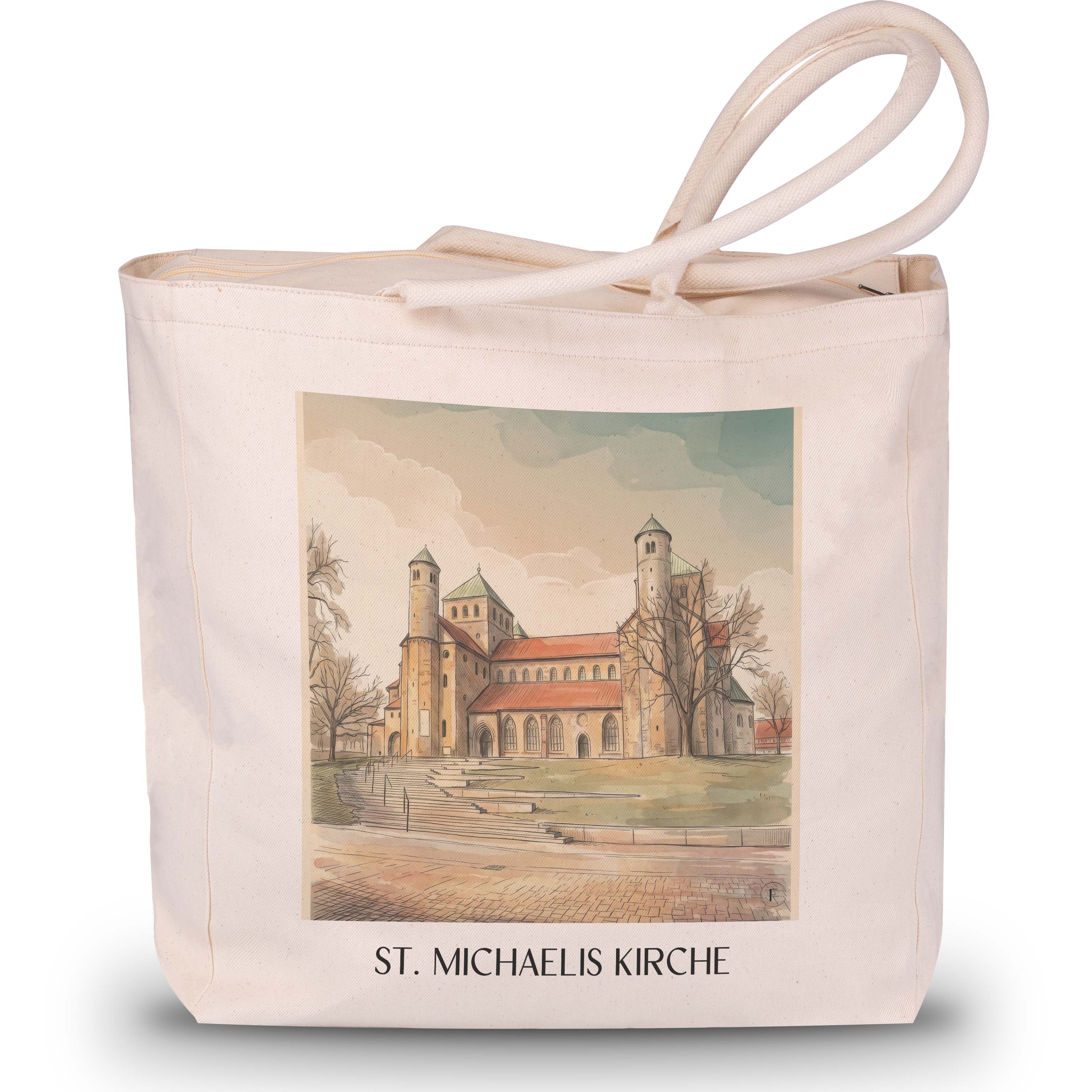 st.-michaelis-kirche-hildesheim-deutschland-einkaufstasche-aquarell