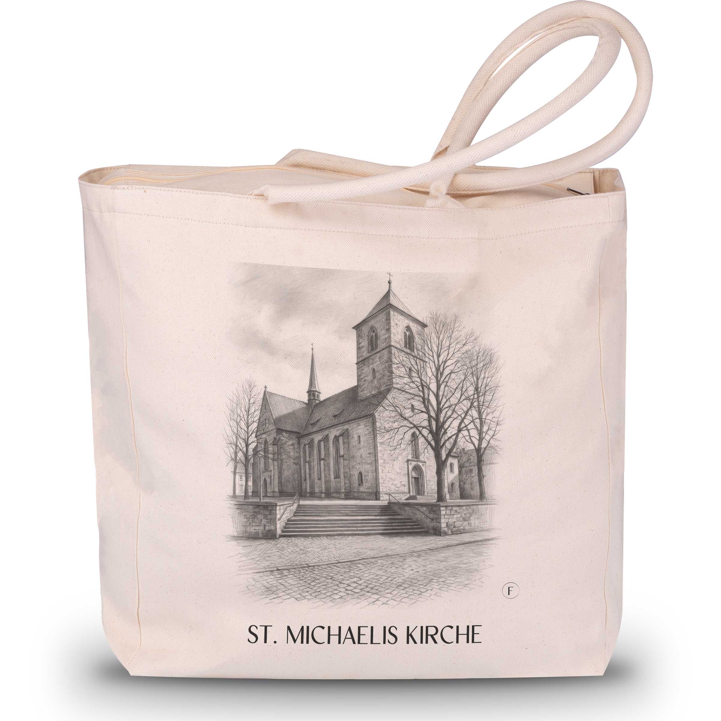 st.-michaelis-kirche-hildesheim-deutschland-einkaufstasche-bleistift-zeichnung-drawing