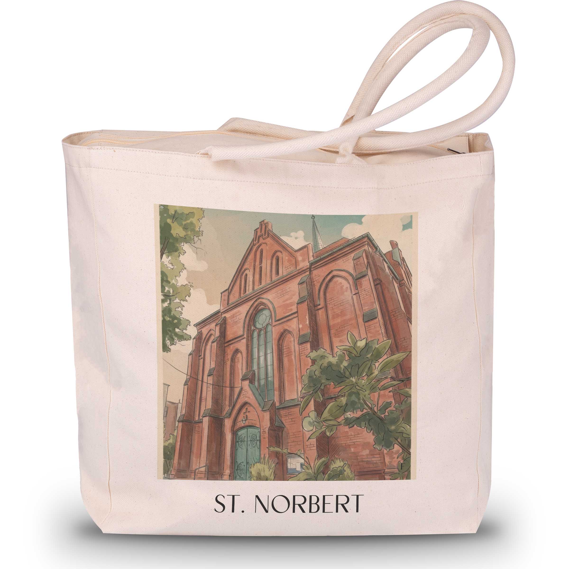 St. Norbert Shopping Tasche - Magdeburg - Deutschland Tote Bag - Einkaufstasche im Aquarell Stil - favplace