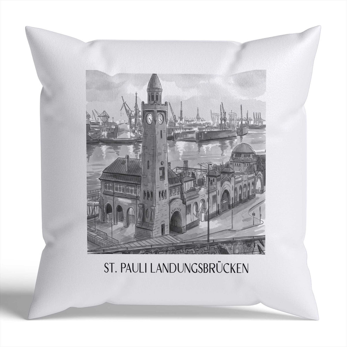 st.-pauli-landungsbrücken-hamburg-deutschland-kissenbezug-aquarell-schwarz-weiss