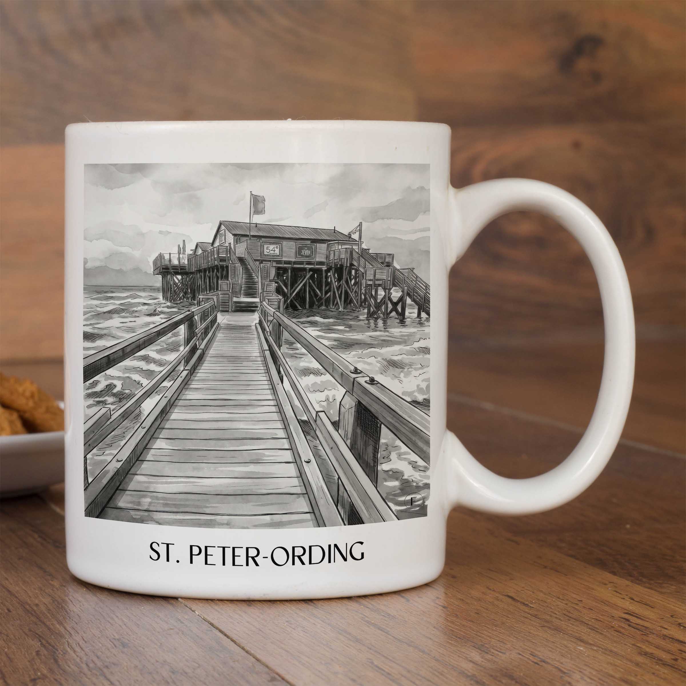 st.-peter-ording-nordfriesland-deutschland-kaffeebecher-aquarell-schwarz-weiss