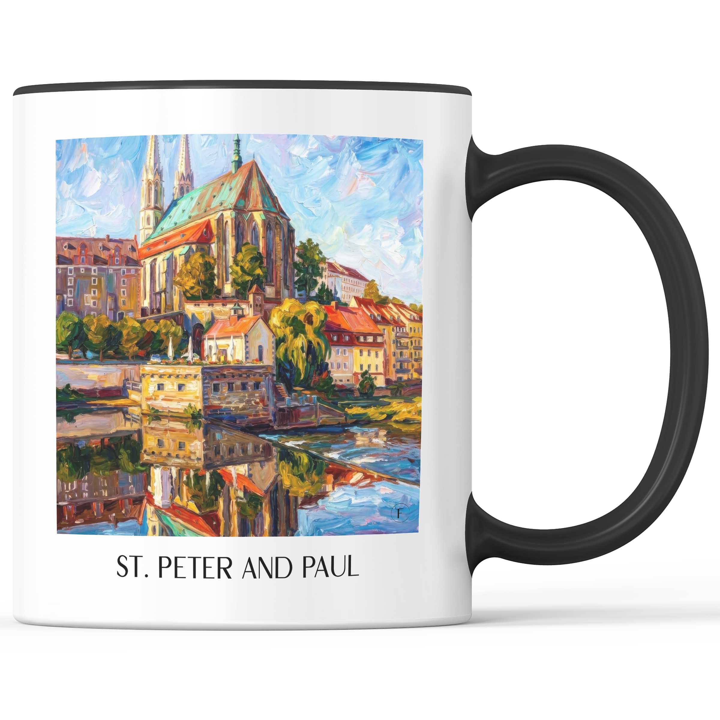 St. Peter und Paul Kaffeebecher - Görlitz - Deutschland Becher - Kaffeetasse im Ölgemälde Stil - favplace