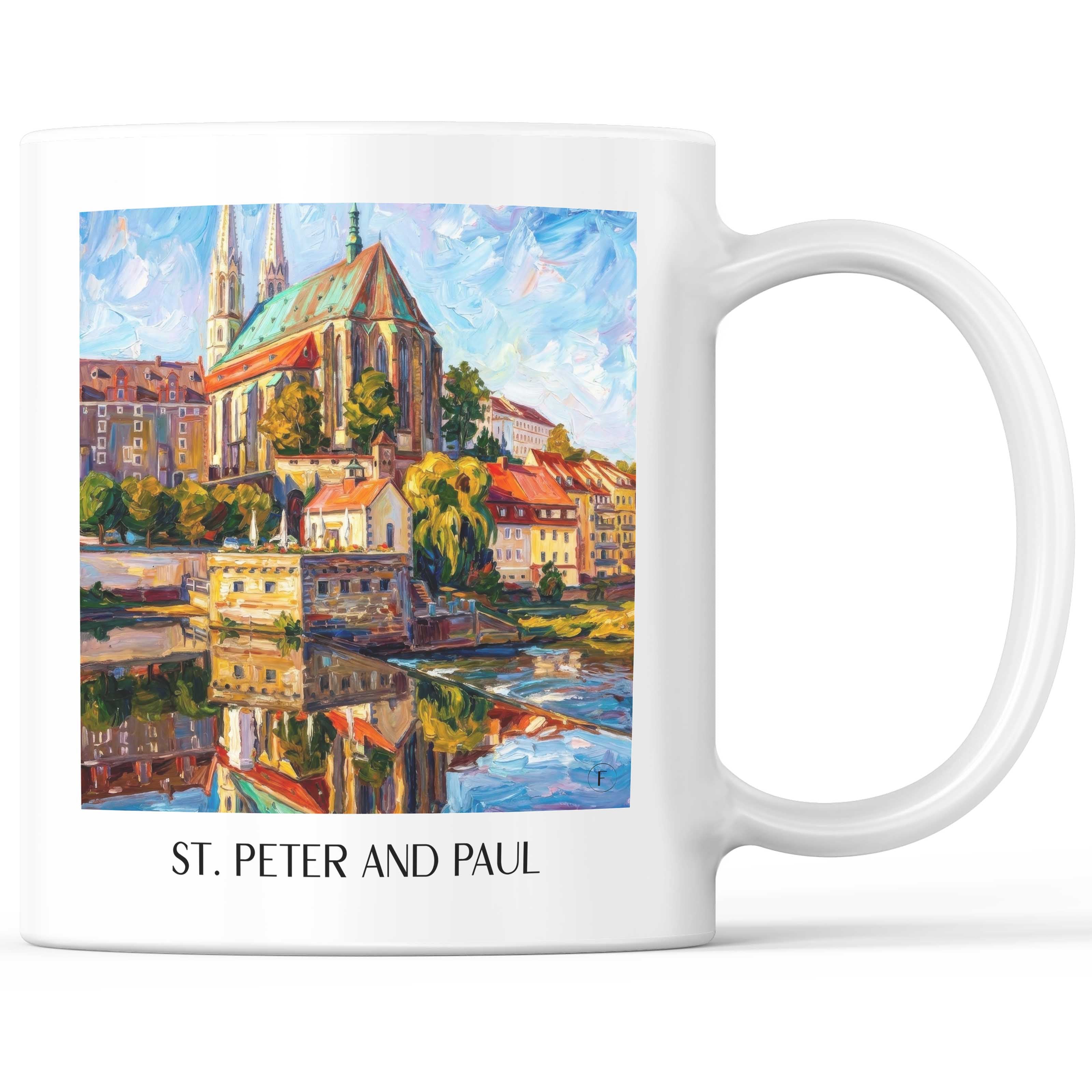 St. Peter und Paul Kaffeebecher - Görlitz - Deutschland Becher - Kaffeetasse im Ölgemälde Stil - favplace