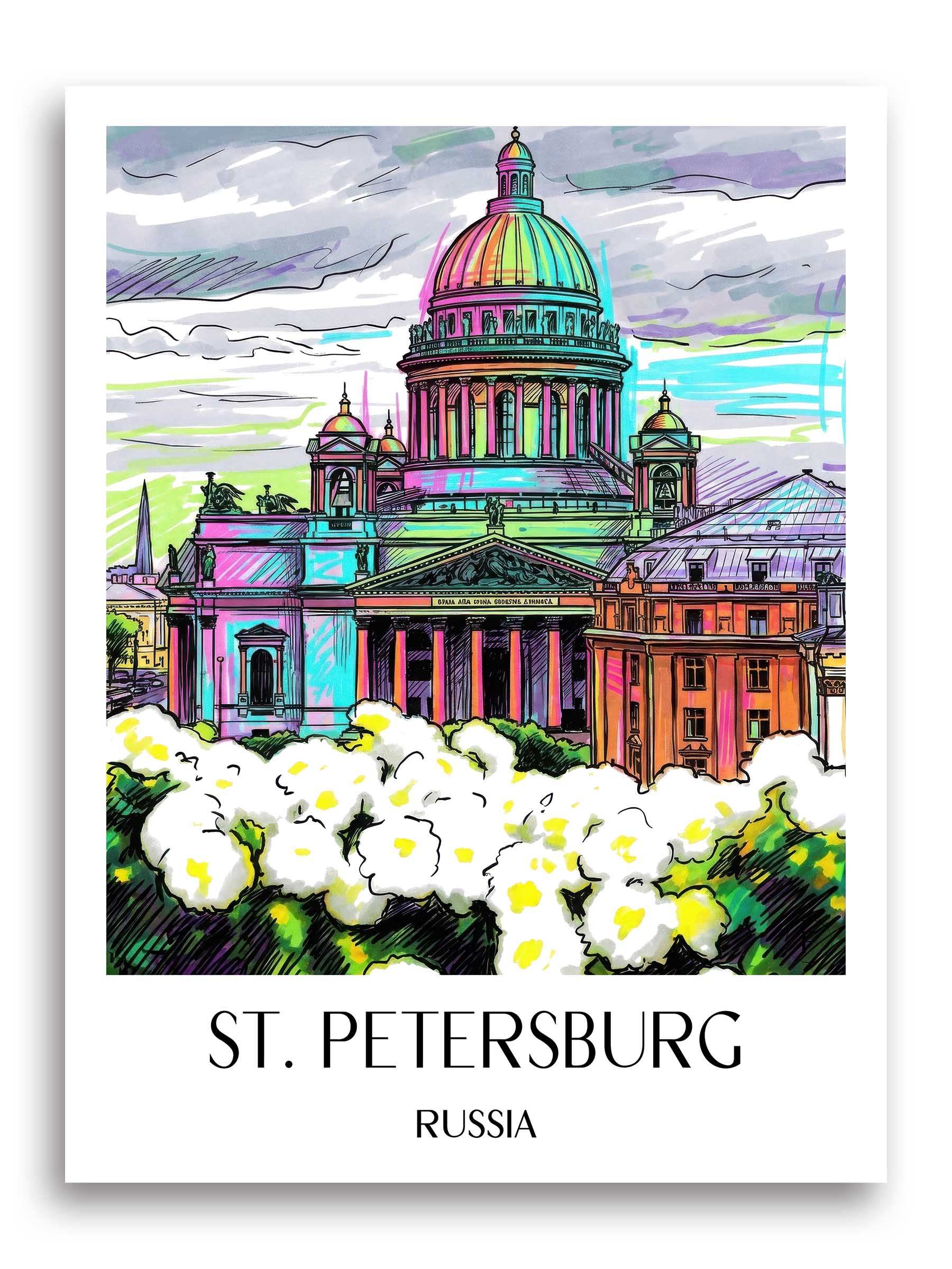 St. Petersburg Poster - - Russland Kunstdruck - Tag Graffiti von A4 bis A1 - favplace