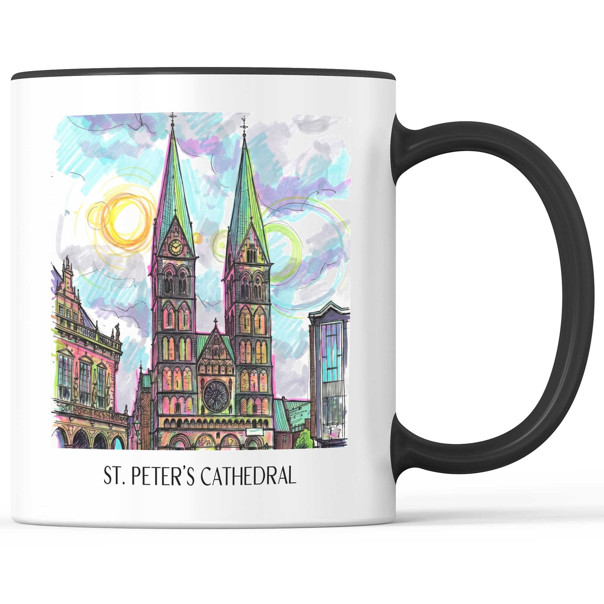 St. Petri Dom Kaffeebecher - Bremen - Deutschland Becher - Kaffeetasse im Tag Graffiti Stil - favplace