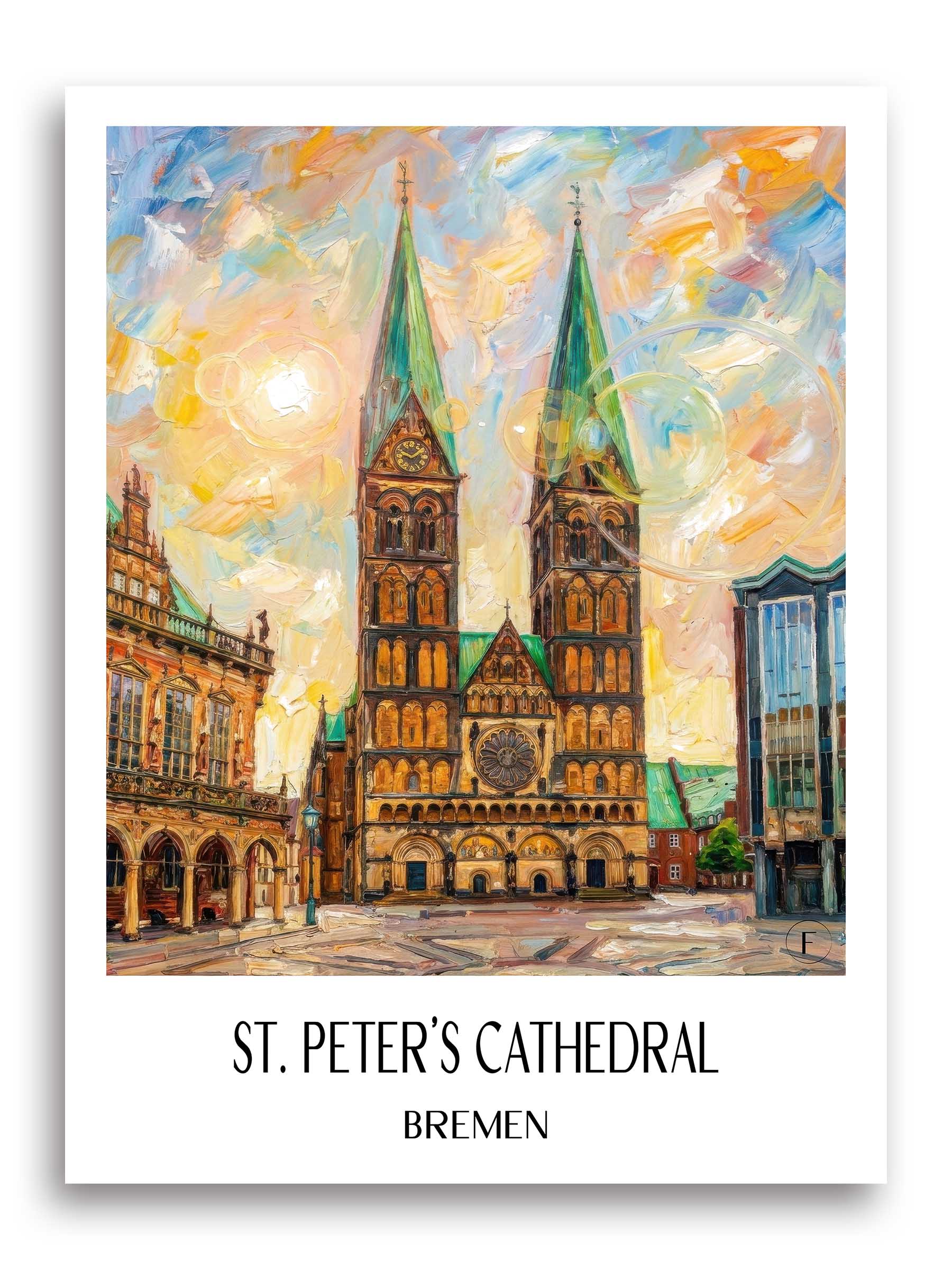 St. Petri Dom Poster - Bremen - Deutschland Kunstdruck - Ölgemälde von A4 bis A1 - favplace