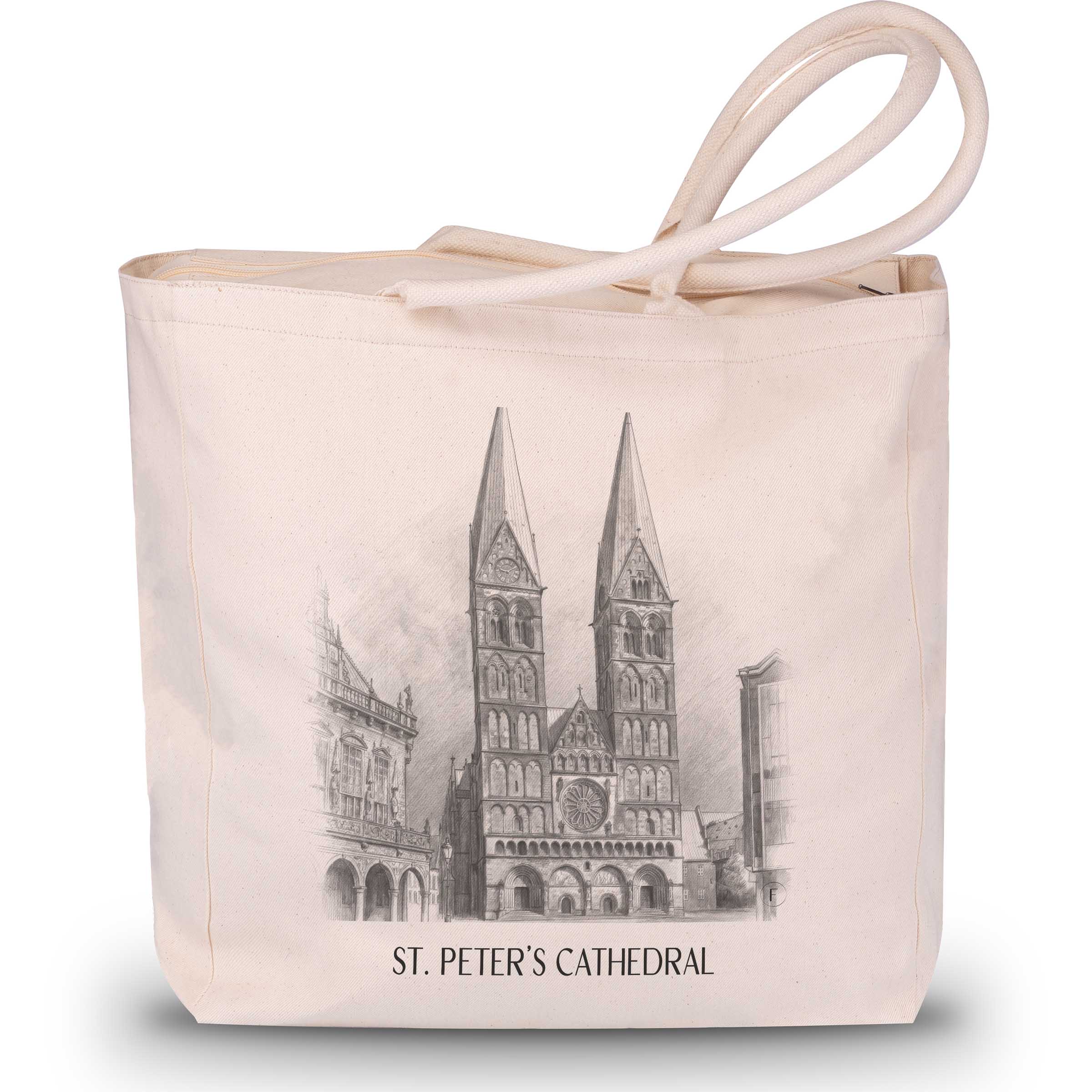 St. Petri Dom Shopping Tasche - Bremen - Deutschland Tote Bag - Einkaufstasche im Zeichnung Stil
