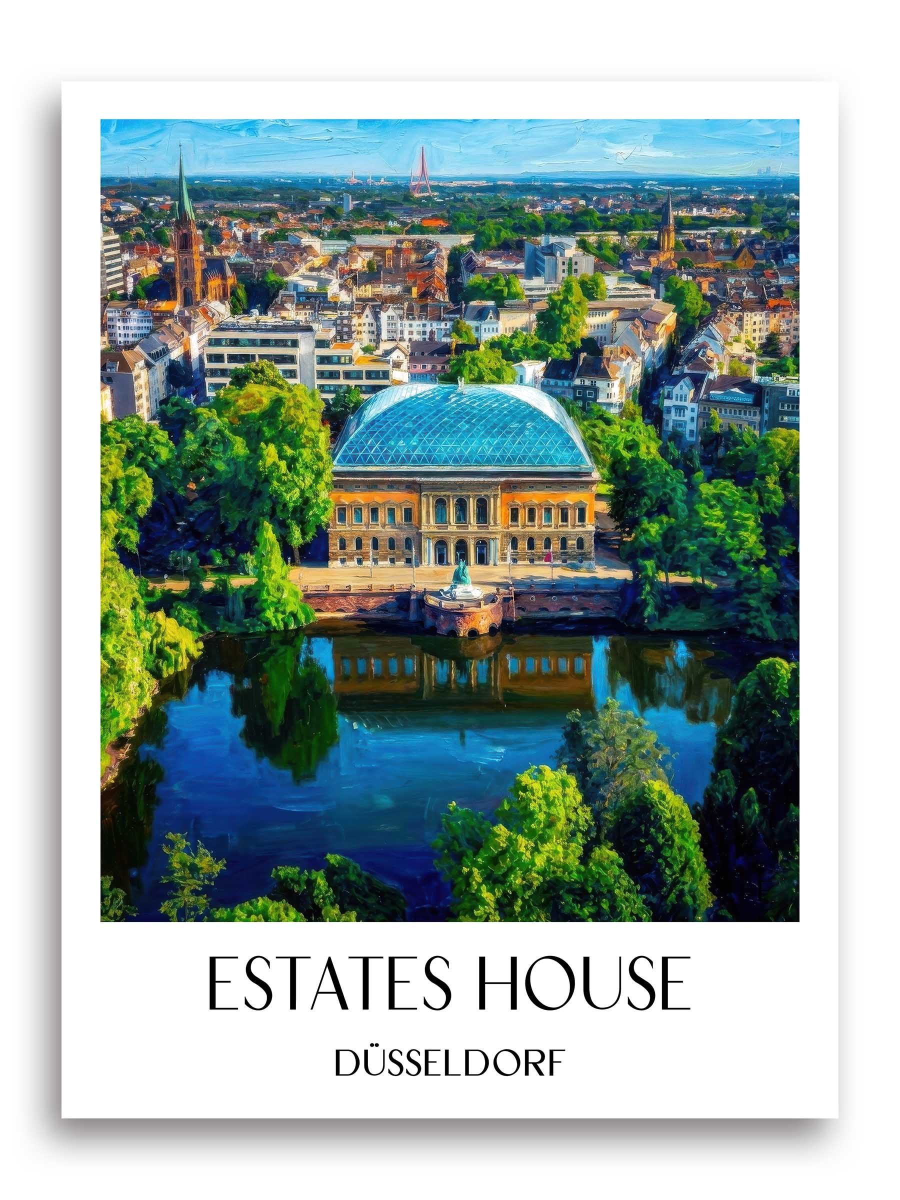 Ständehaus Poster - Düsseldorf - Deutschland Kunstdruck - Ölgemälde von A4 bis A1 - favplace