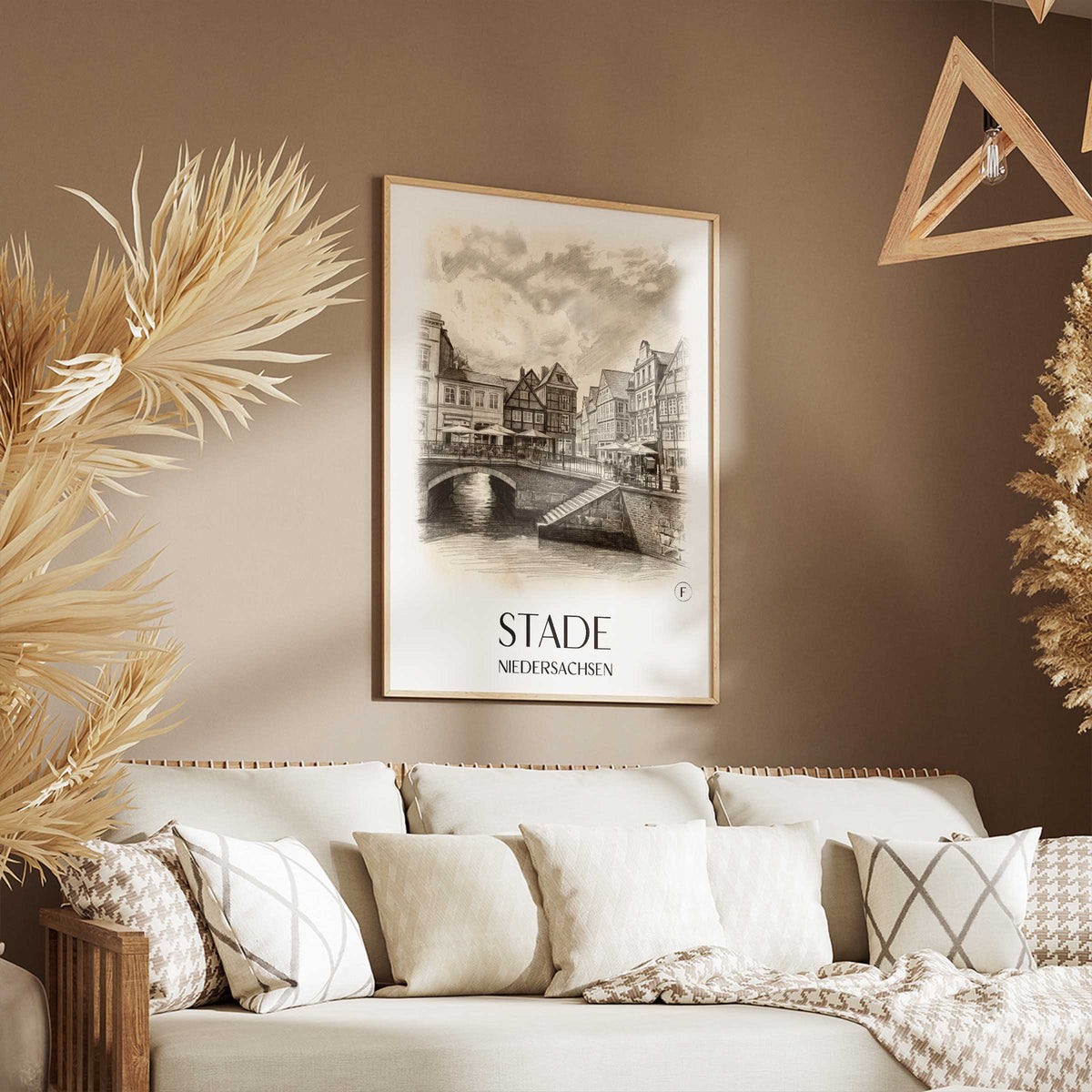 stade-niedersachsen-deutschland-poster-bleistift-zeichnung-drawing