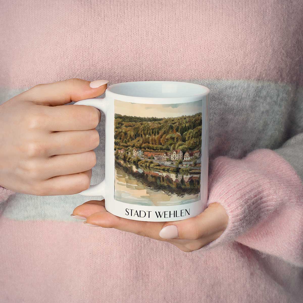 stadt-wehlen-sächsische-schweiz-deutschland-kaffeebecher-aquarell