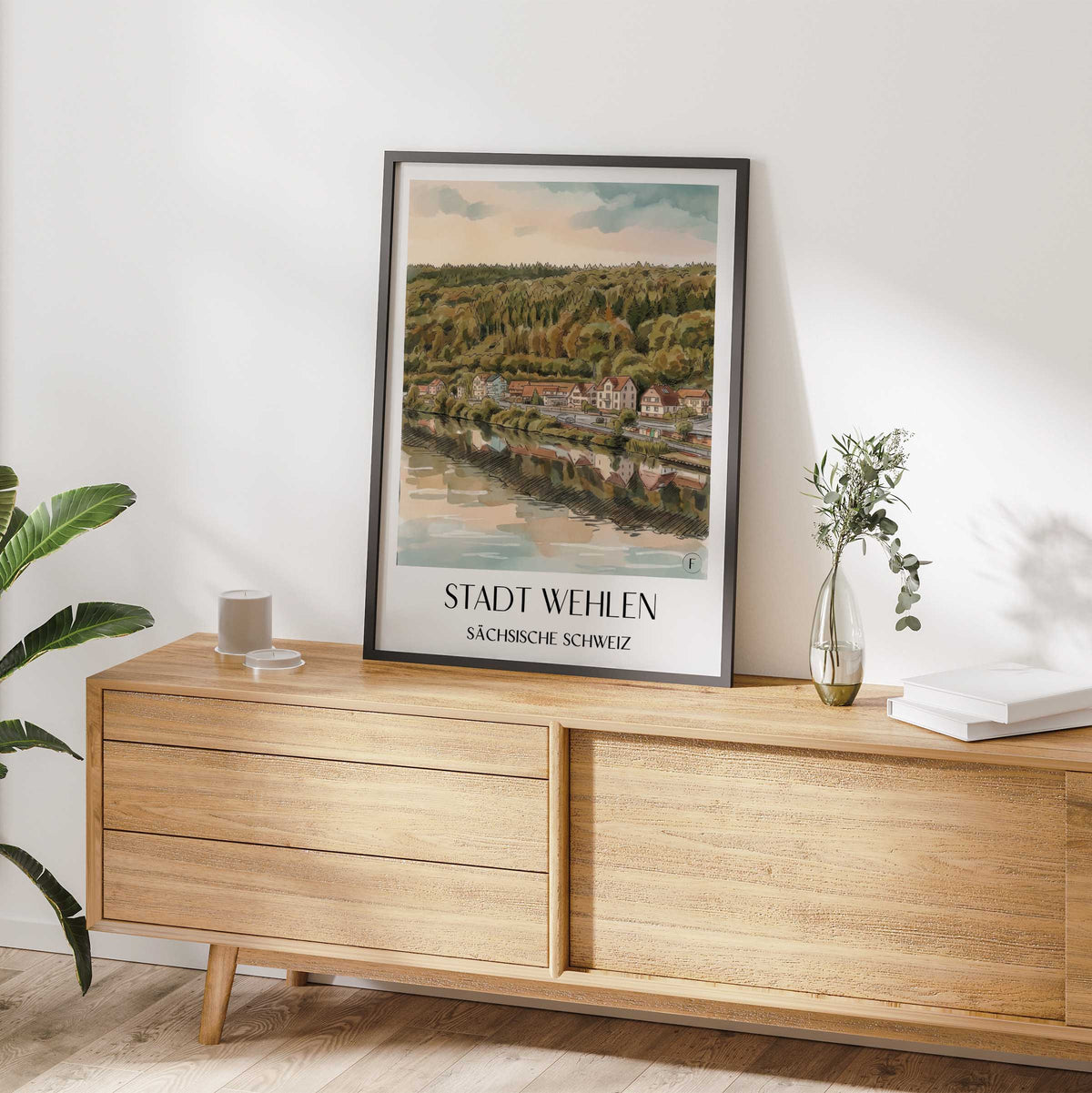 stadt-wehlen-sächsische-schweiz-deutschland-poster-aquarell