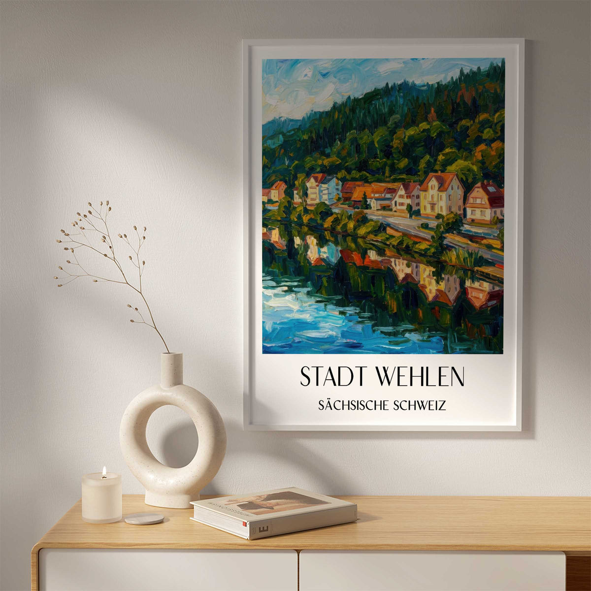stadt-wehlen-sächsische-schweiz-deutschland-poster-oil-painting-oelgemaelde