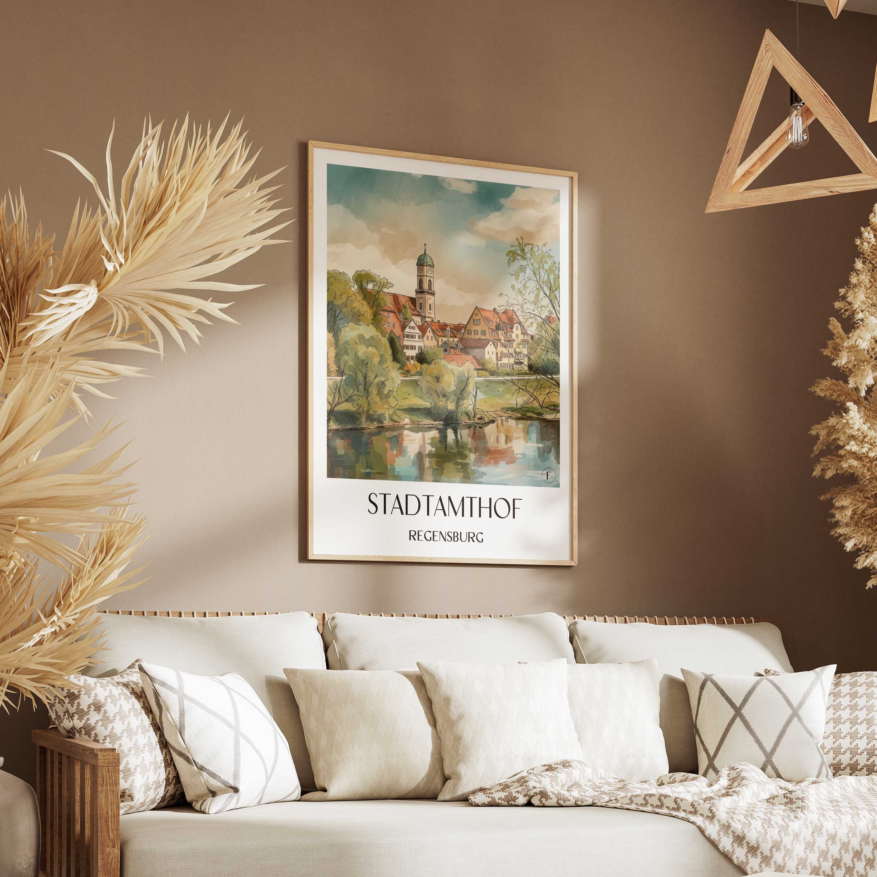 stadtamthof-regensburg-deutschland-poster-aquarell
