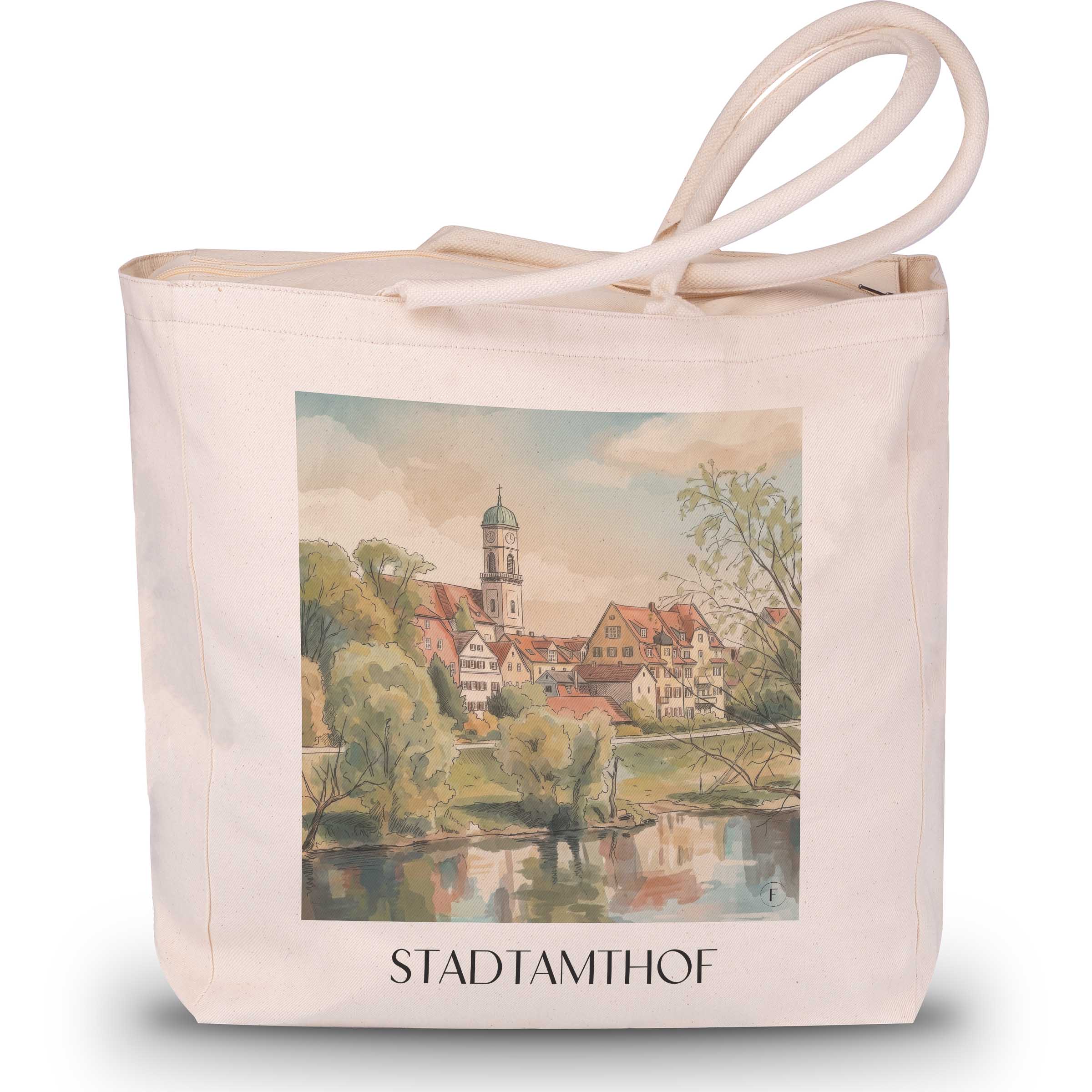 Stadtamthof Shopping Tasche - Regensburg - Deutschland Tote Bag - Einkaufstasche im Aquarell Stil - favplace