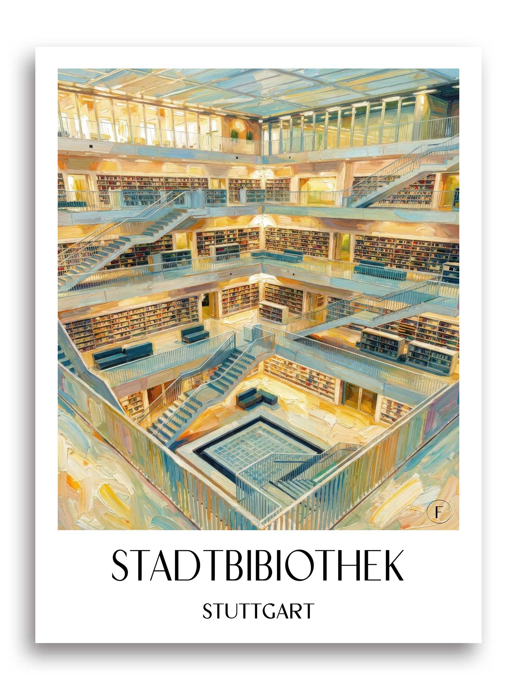 stadtbibiothek-stuttgart-deutschland-poster-oil-painting-oelgemaelde