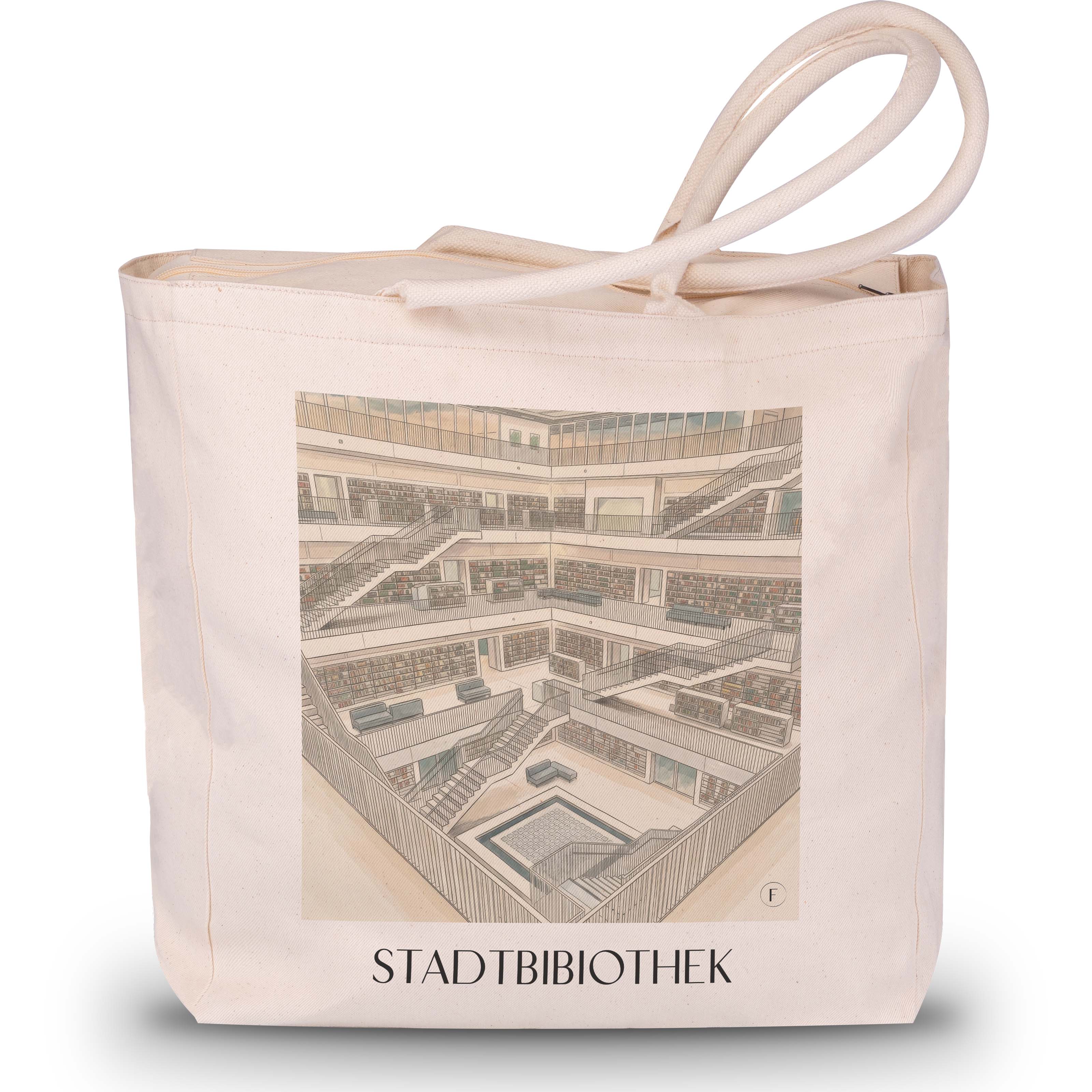 stadtbibiothek-stuttgart-deutschland-einkaufstasche-aquarell