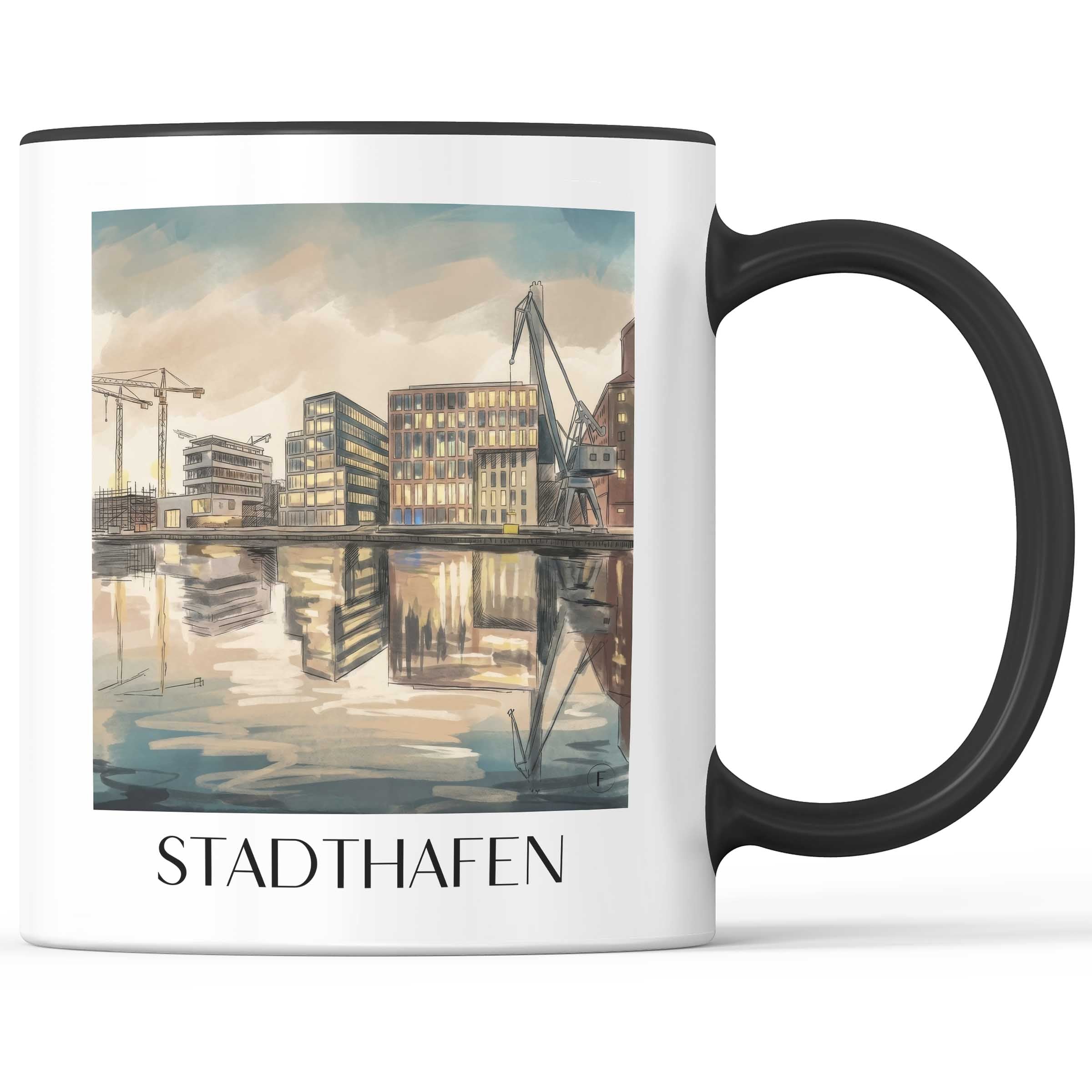 stadthafen-münster-deutschland-kaffeebecher-aquarell