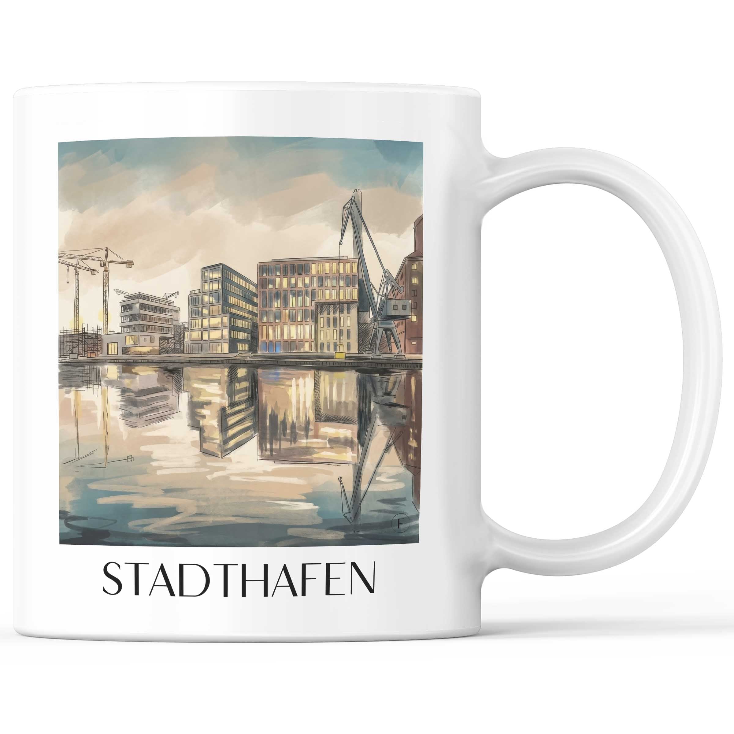 stadthafen-münster-deutschland-kaffeebecher-aquarell