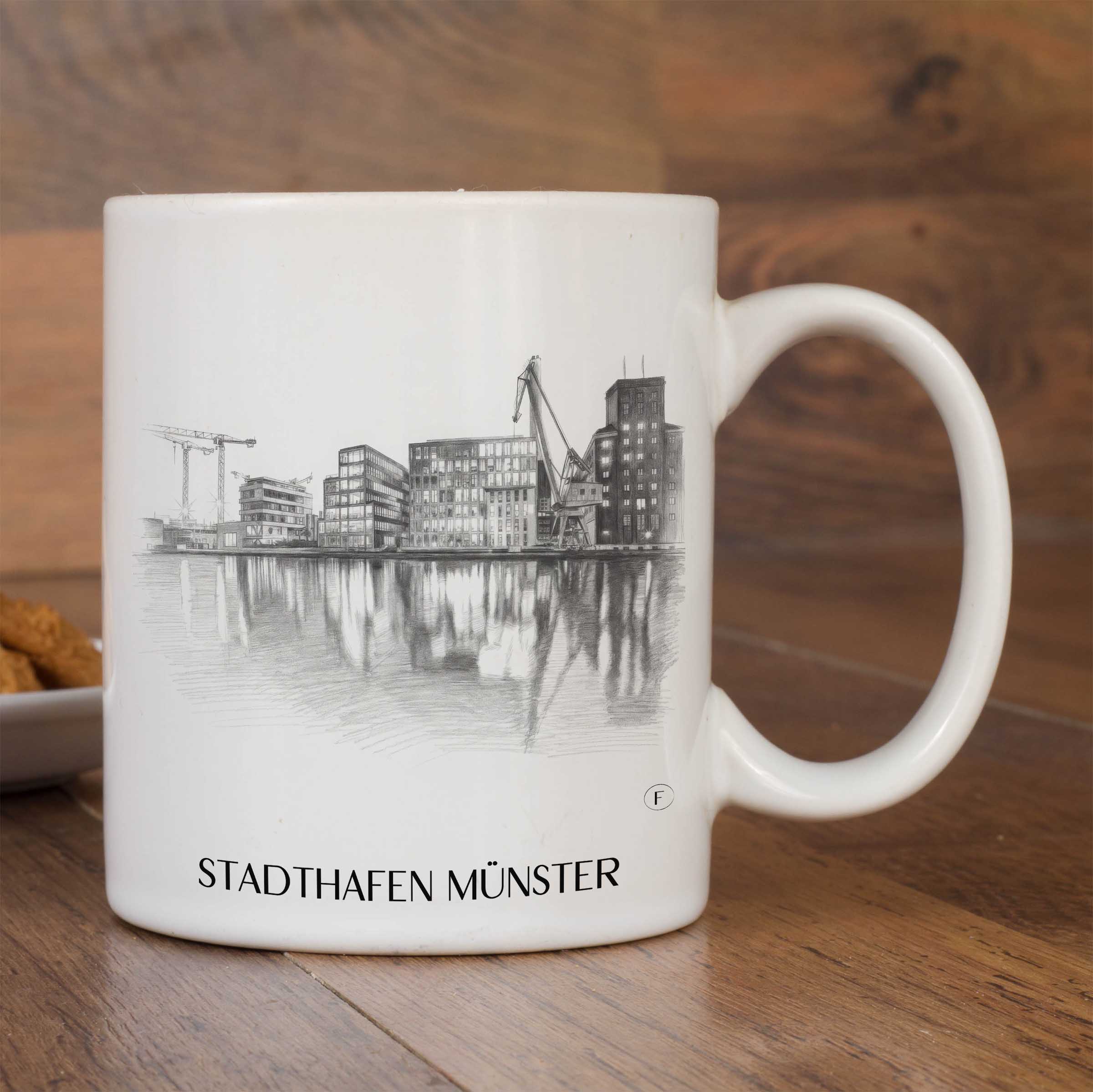 stadthafen-münster-deutschland-kaffeebecher-bleistift-zeichnung-drawing