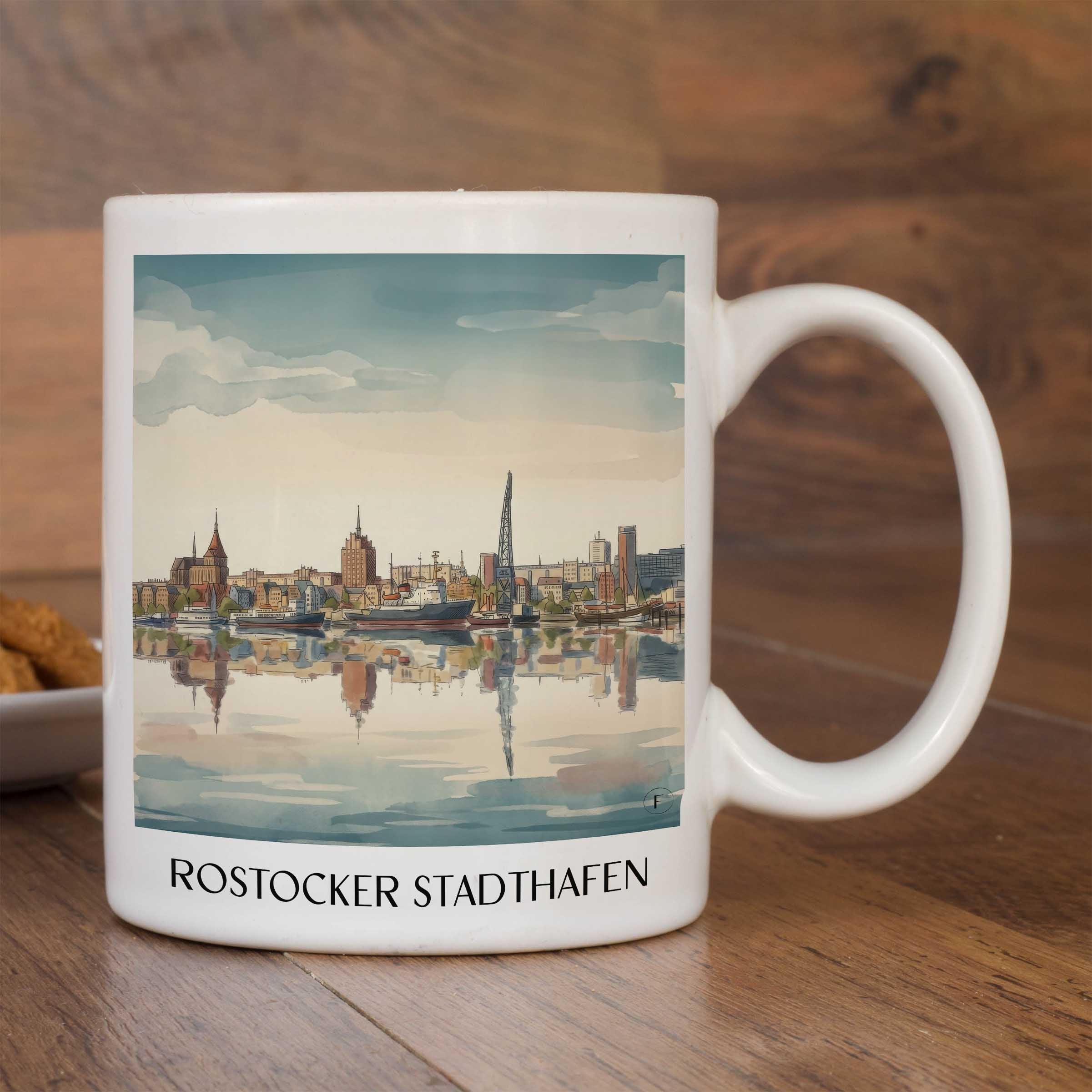 stadthafen-rostock-deutschland-kaffeebecher-aquarell