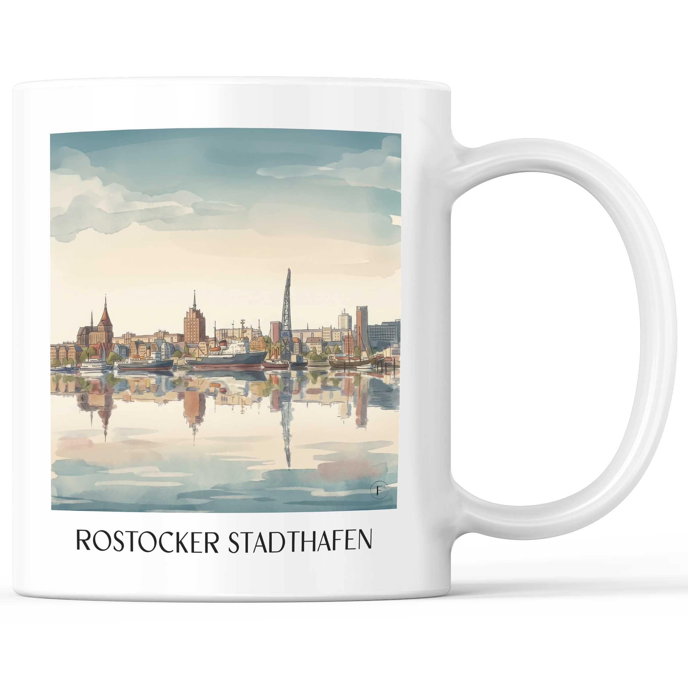 stadthafen-rostock-deutschland-kaffeebecher-aquarell