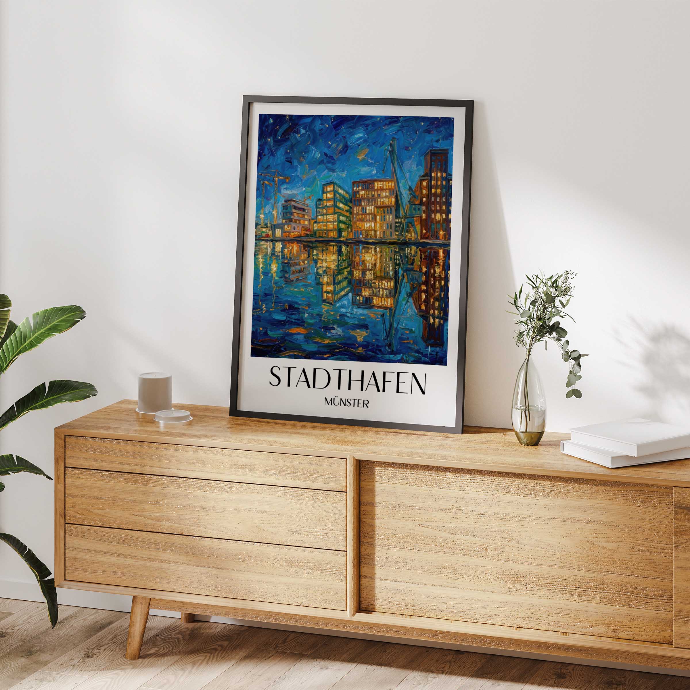 stadthafen-münster-deutschland-poster-oil-painting-oelgemaelde