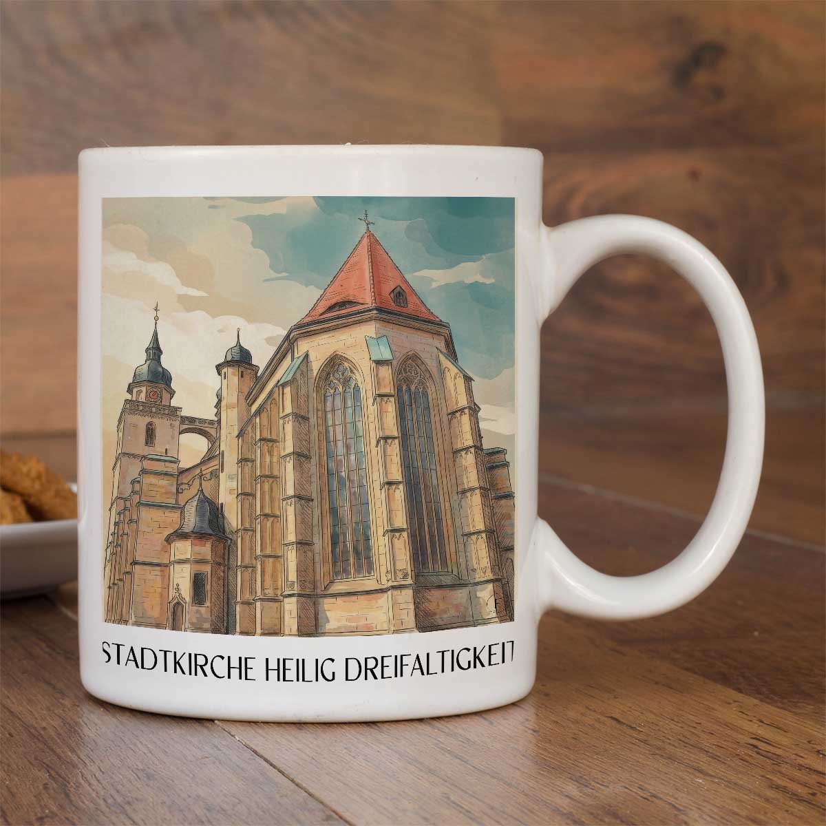 stadtkirche-heilig-dreifaltigkeit-bayreuth-deutschland-kaffeebecher-aquarell