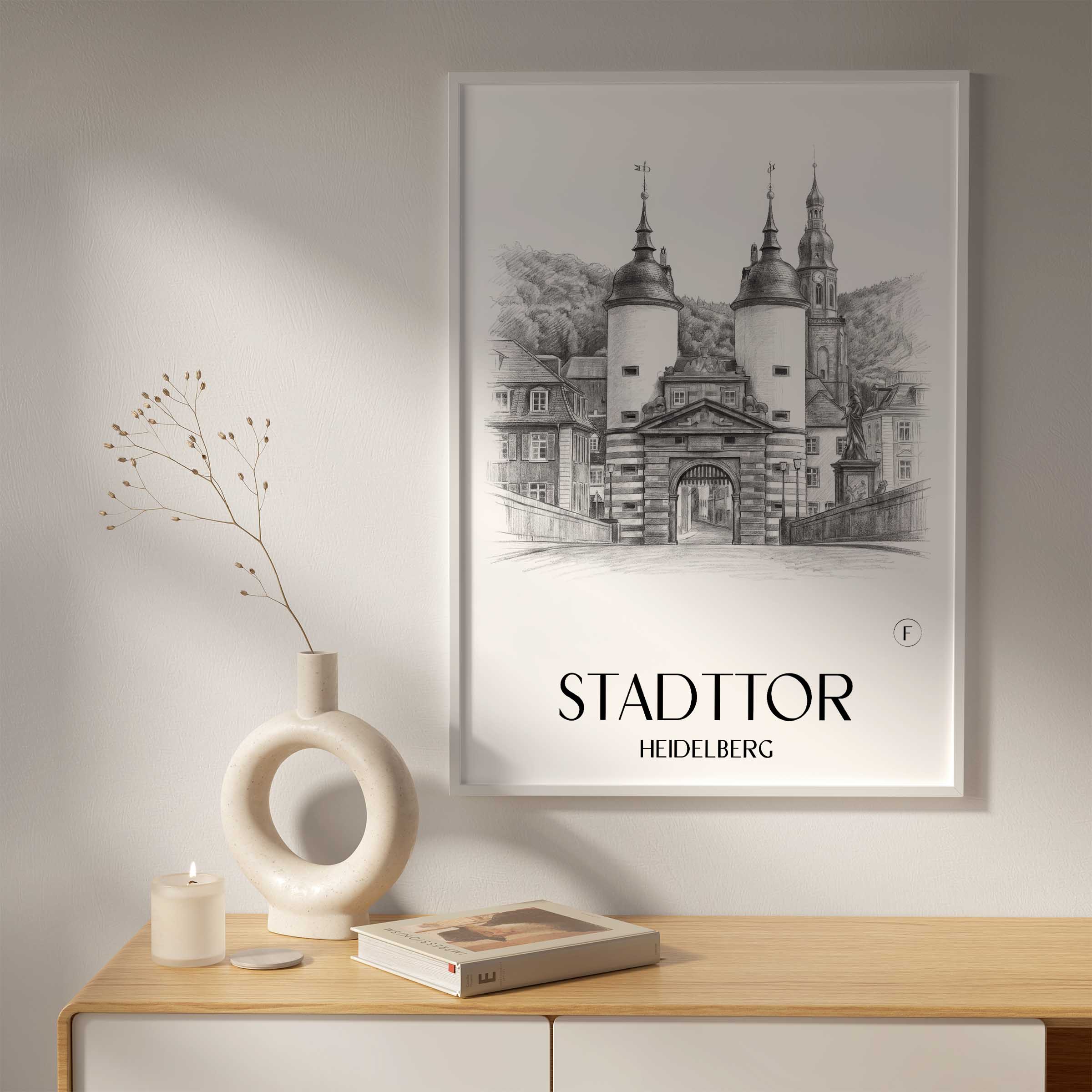 stadttor-heidelberg-deutschland-poster-bleistift-zeichnung-drawing
