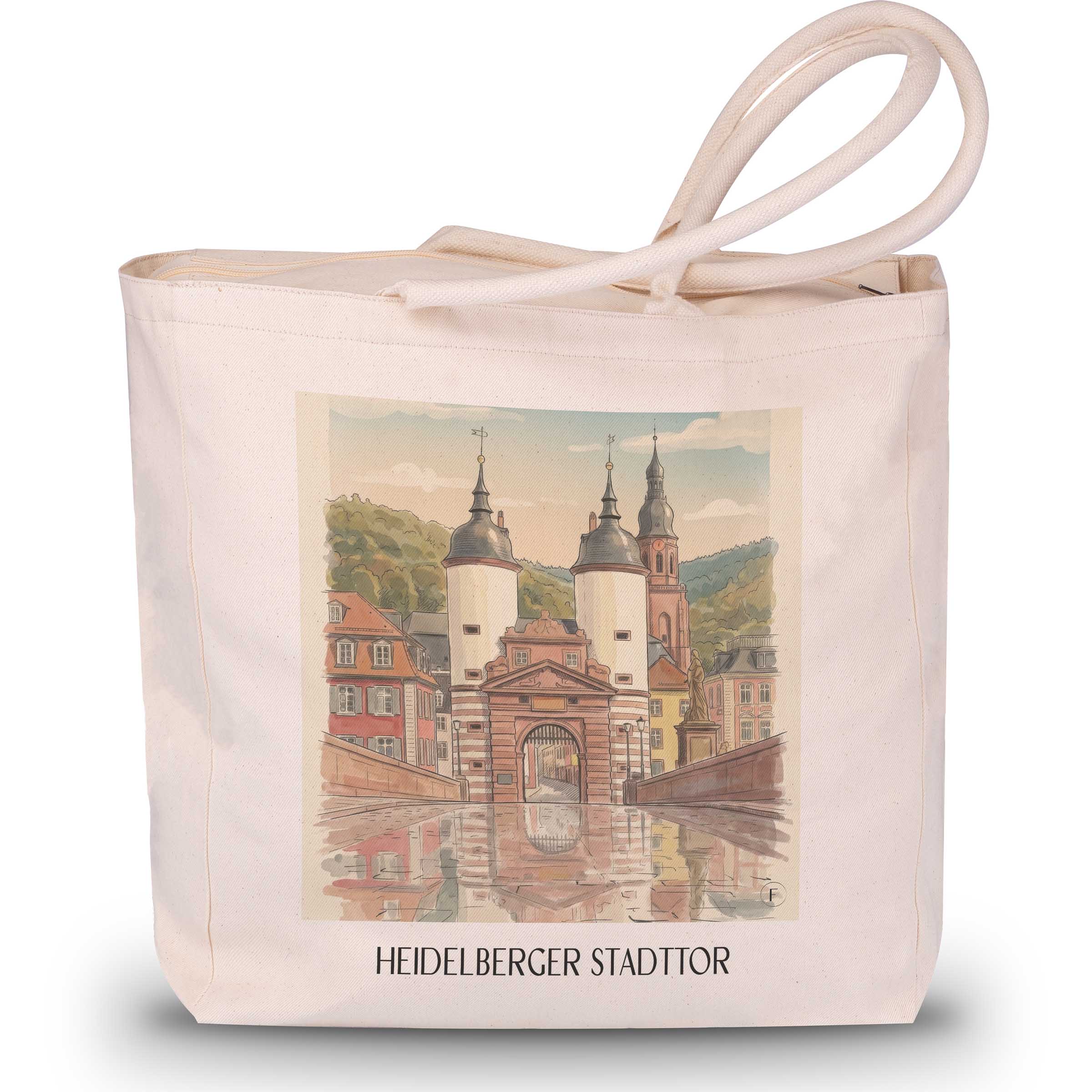 stadttor-heidelberg-deutschland-einkaufstasche-aquarell
