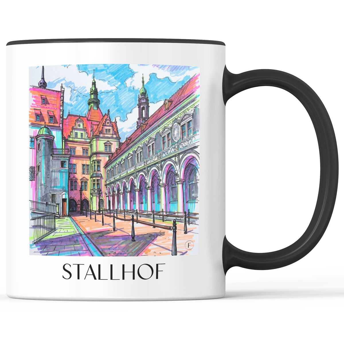 Stallhof Kaffeebecher - Dresden - Deutschland Becher - Kaffeetasse im Tag Graffiti Stil - favplace