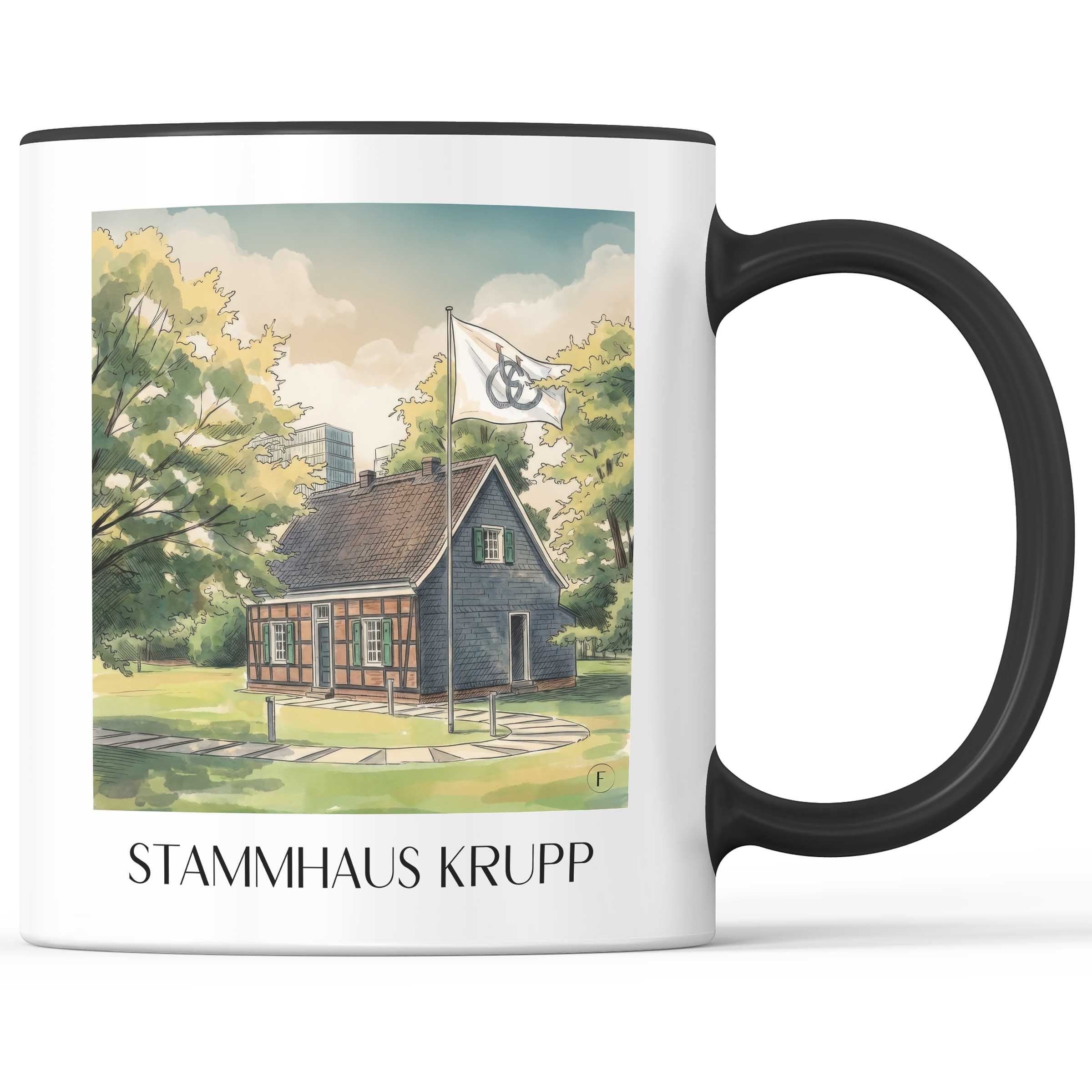 stammhaus-krupp-essen-deutschland-kaffeebecher-aquarell