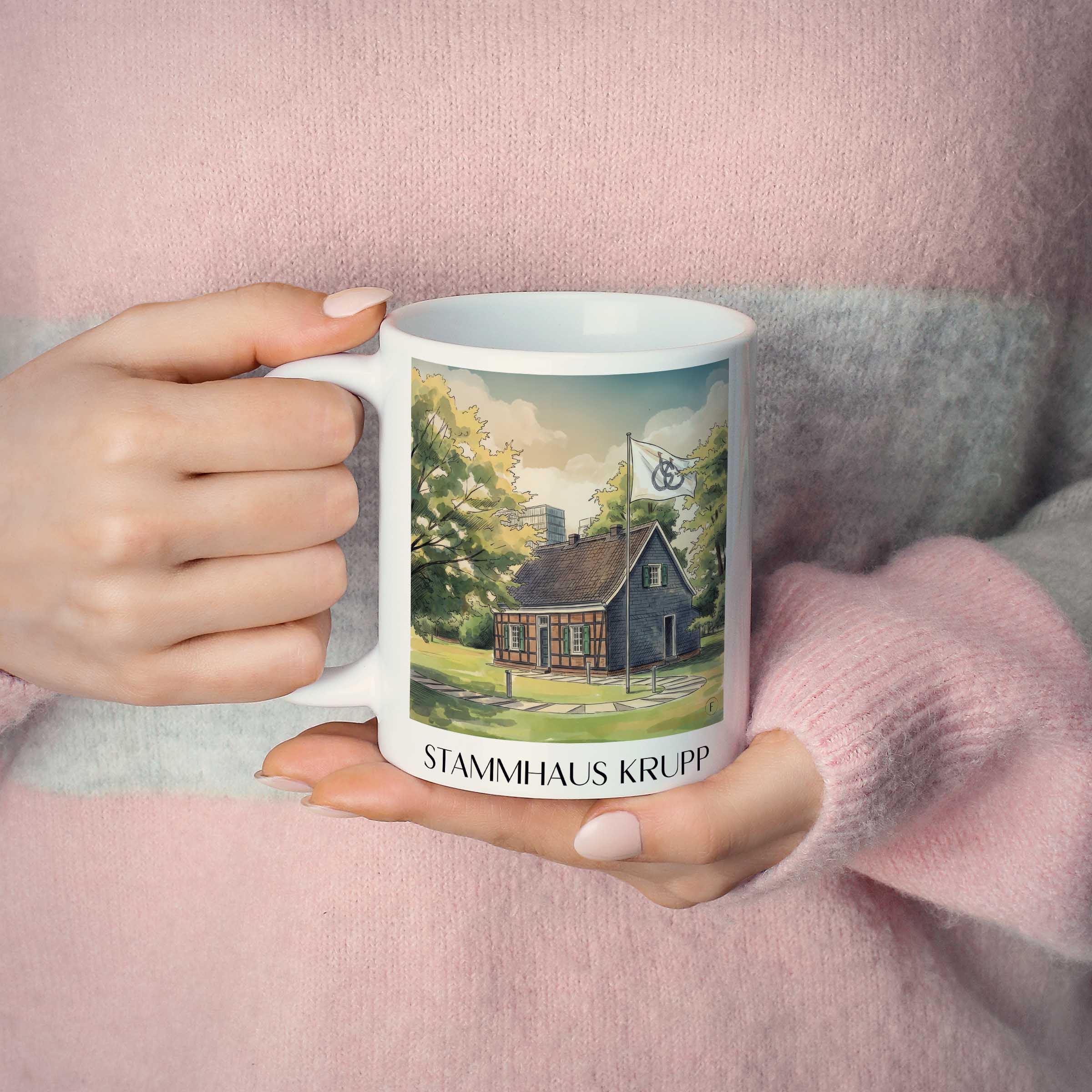 stammhaus-krupp-essen-deutschland-kaffeebecher-aquarell