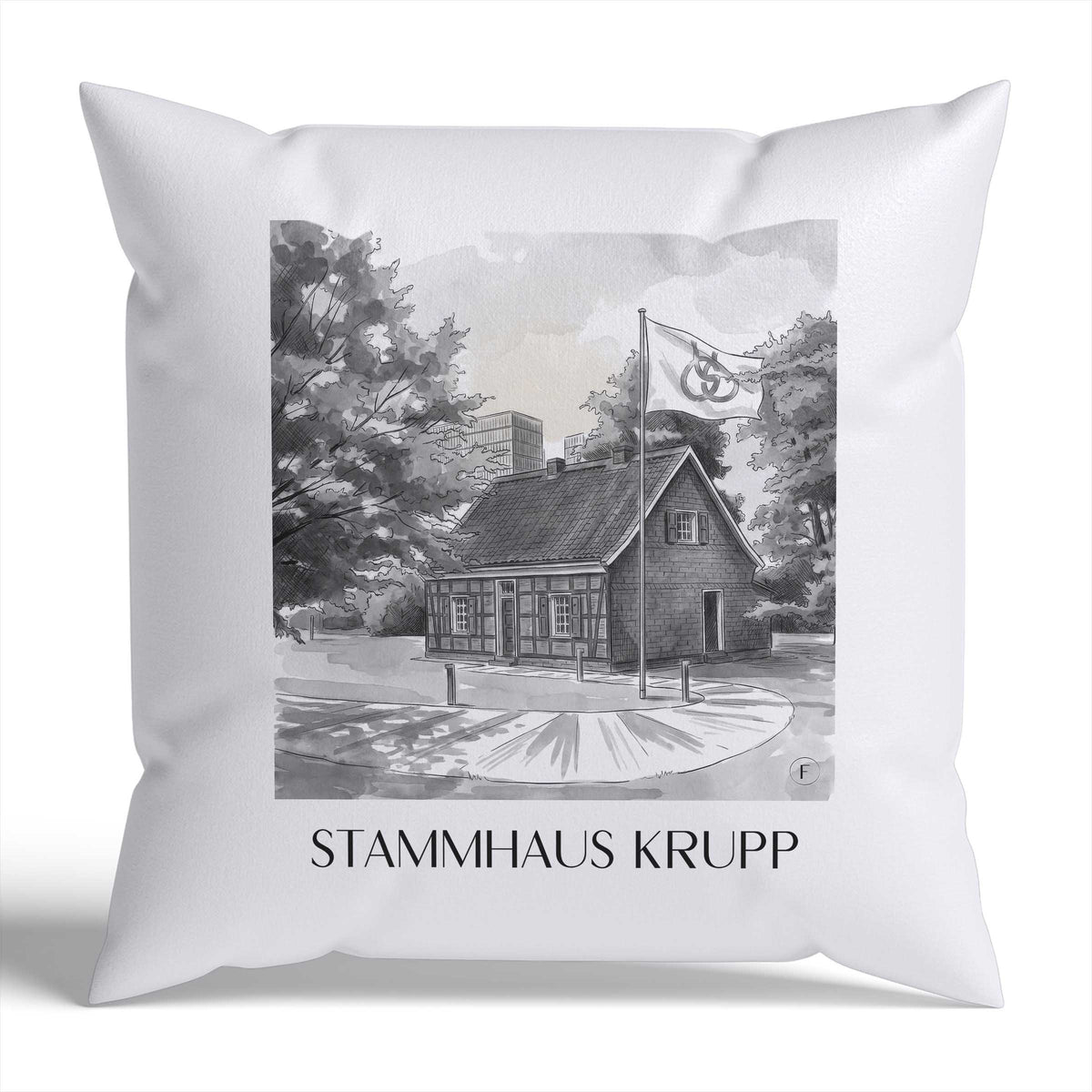 stammhaus-krupp-essen-deutschland-kissenbezug-aquarell-schwarz-weiss