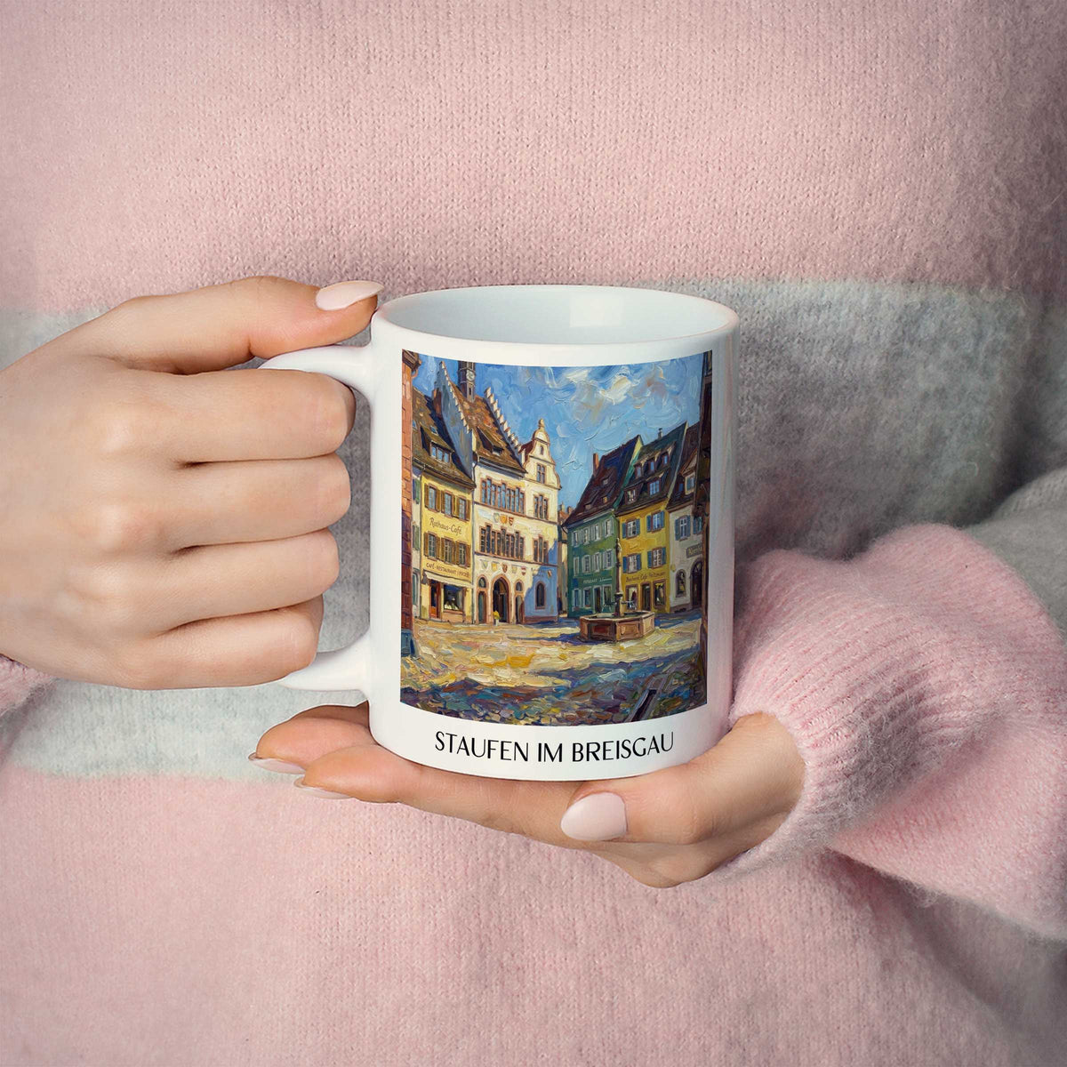 staufen-im-breisgau-schwarzwald-deutschland-kaffeebecher-oil-painting-oelgemaelde