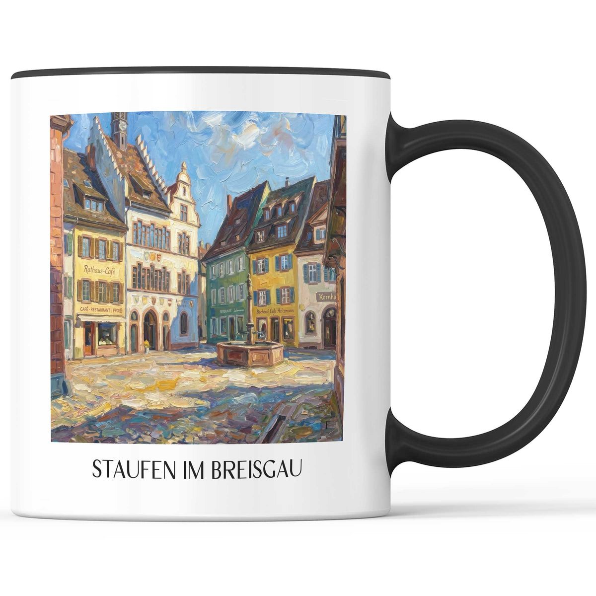 Staufen im Breisgau Kaffeebecher - Schwarzwald - Deutschland Becher - Kaffeetasse im Ölgemälde Stil - favplace