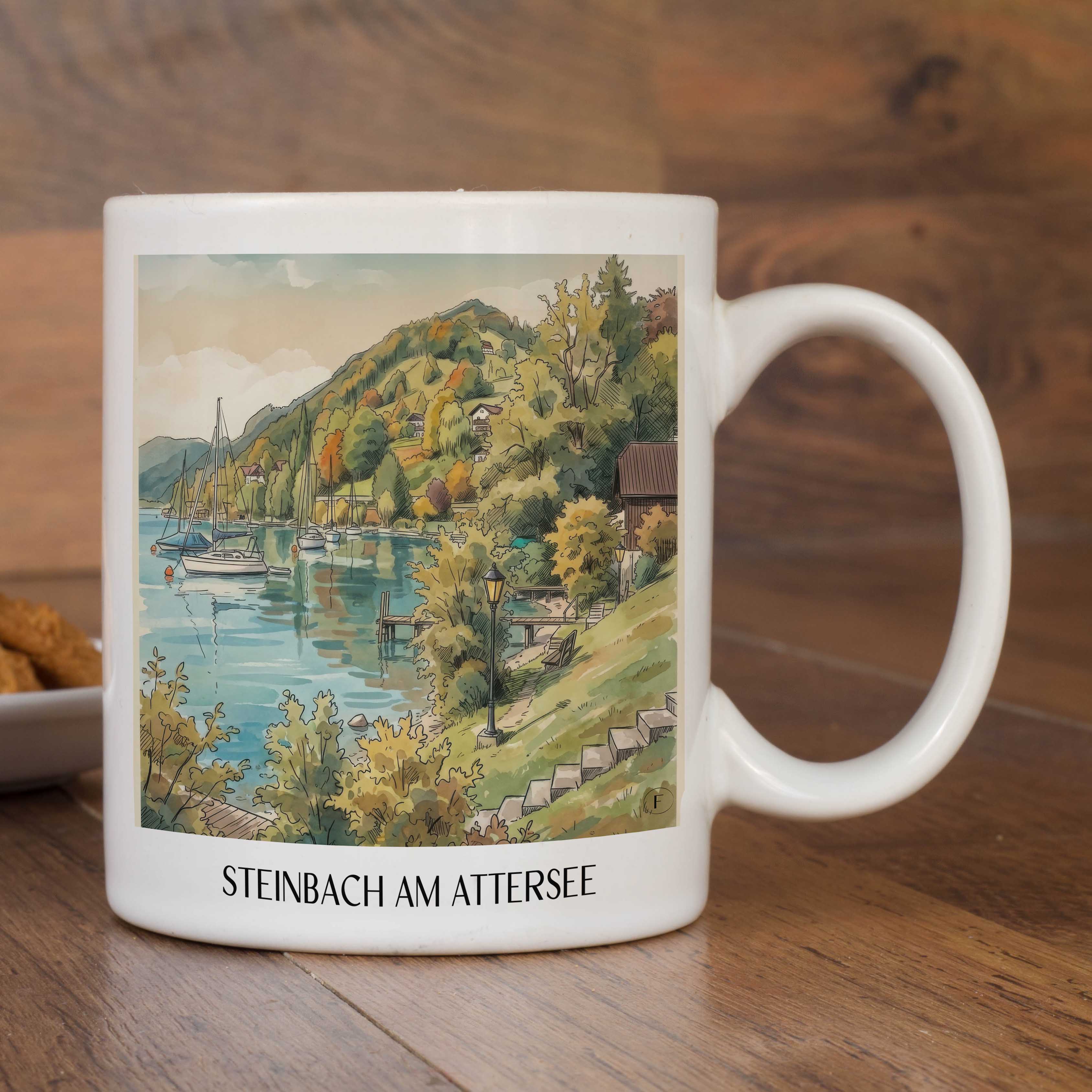 steinbach-am-attersee-österreich-österreich-kaffeebecher-aquarell