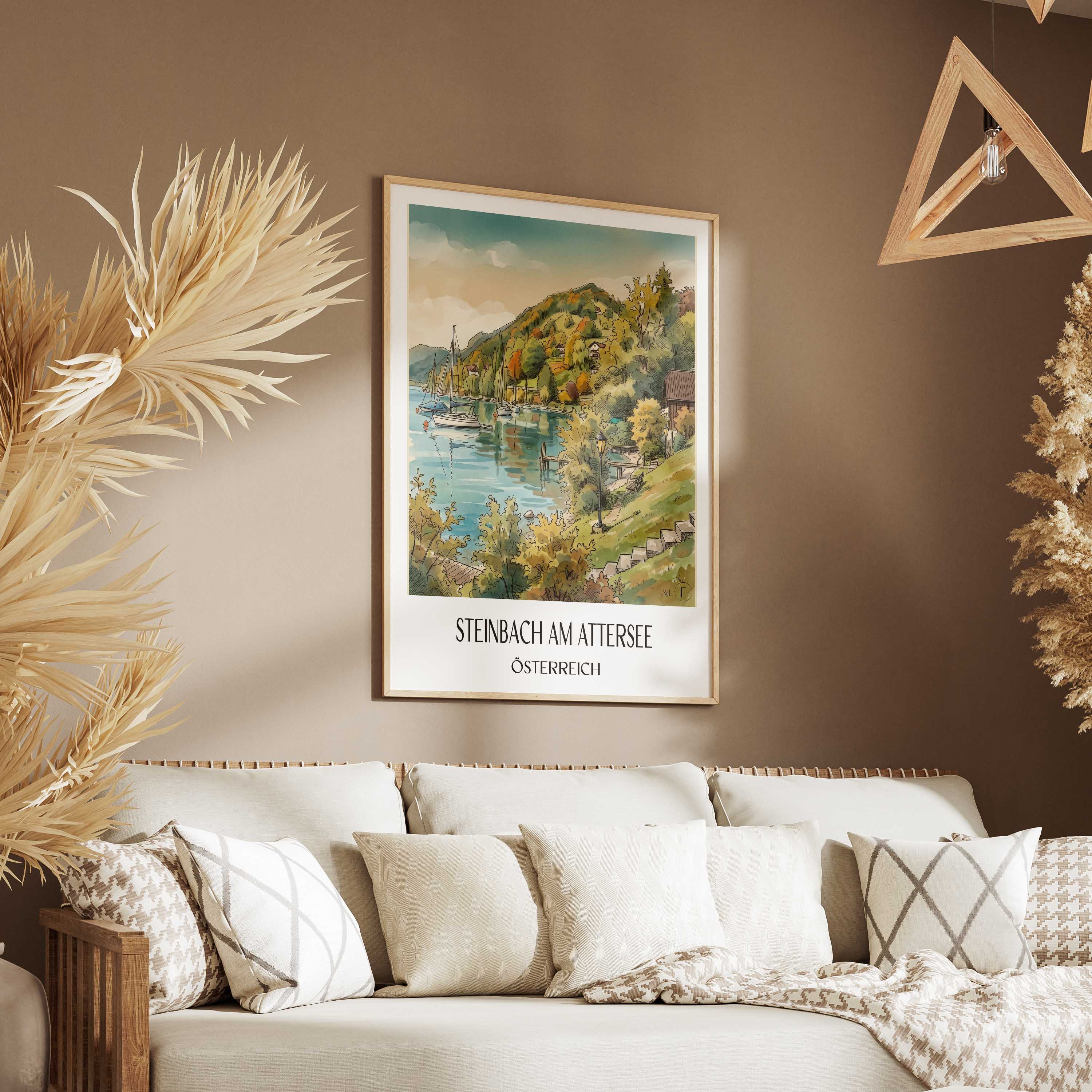 steinbach-am-attersee-österreich-österreich-poster-aquarell