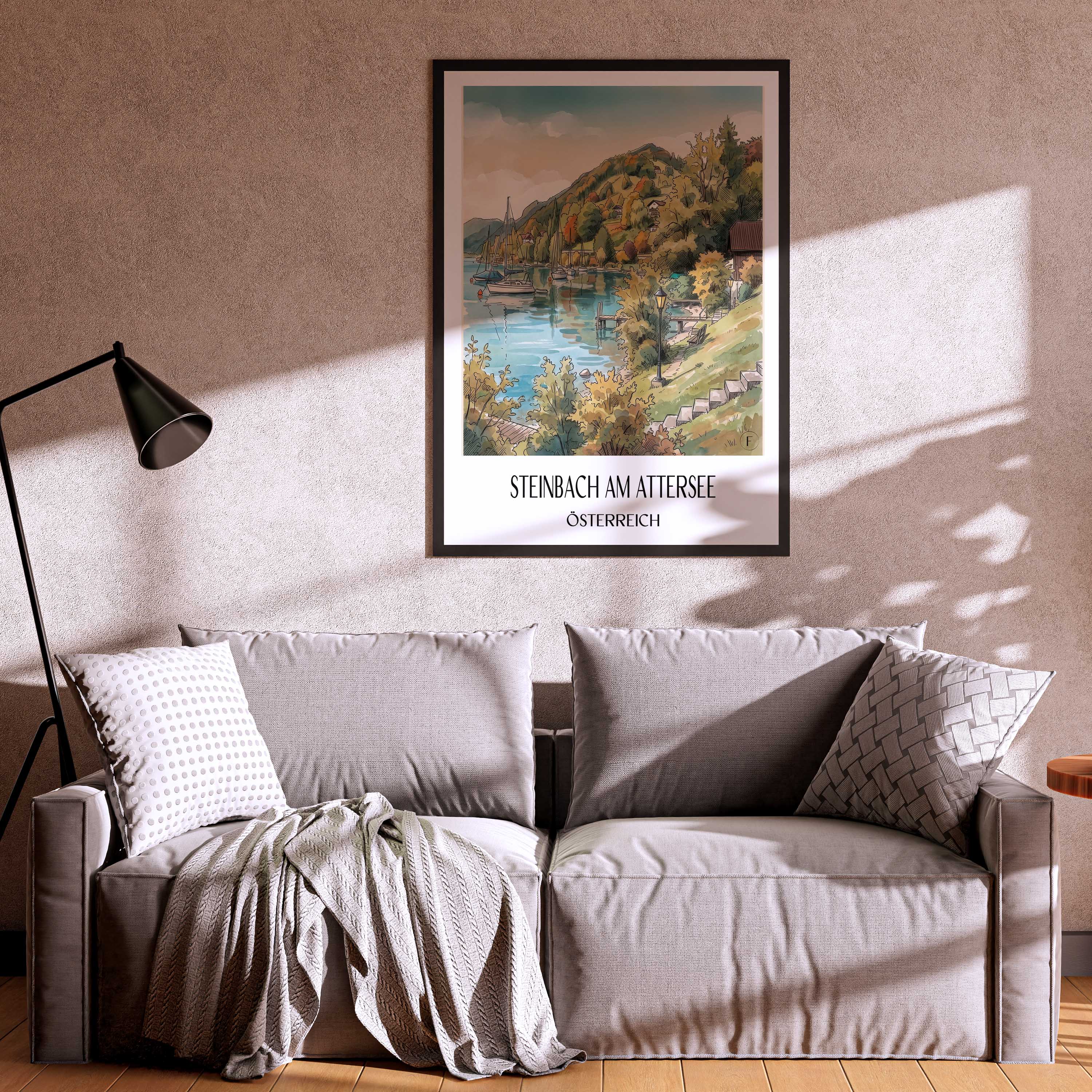 steinbach-am-attersee-österreich-österreich-poster-aquarell