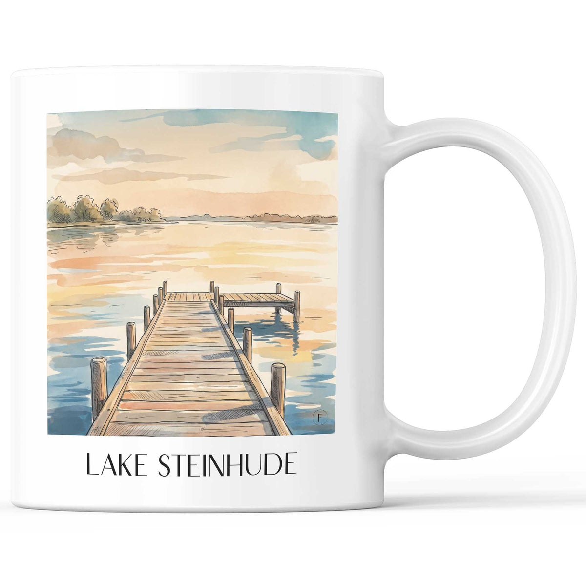 Steinhuder Meer Kaffeebecher - Wunstorf - Deutschland Becher - Kaffeetasse im Aquarell Stil - favplace