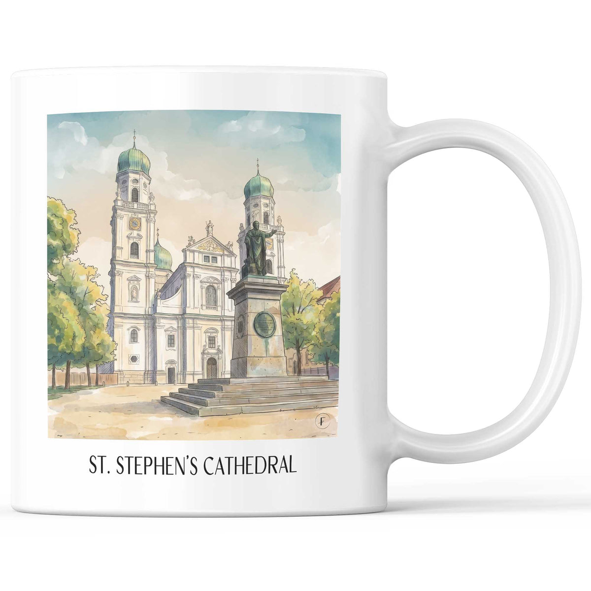 Stephansdom Kaffeebecher - Passau - Deutschland Becher - Kaffeetasse im Aquarell Stil - favplace
