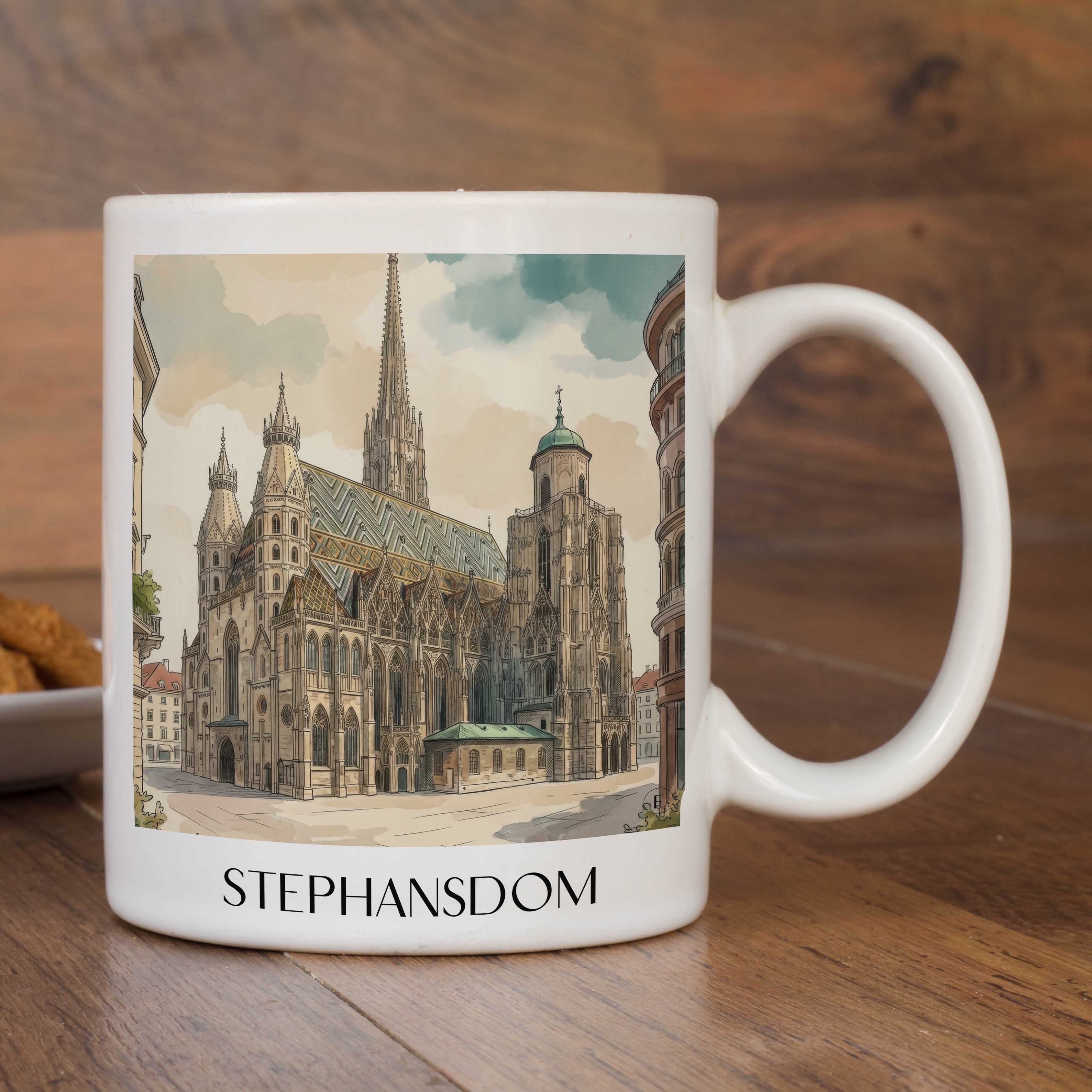 stephansdom-wien-österreich-kaffeebecher-aquarell