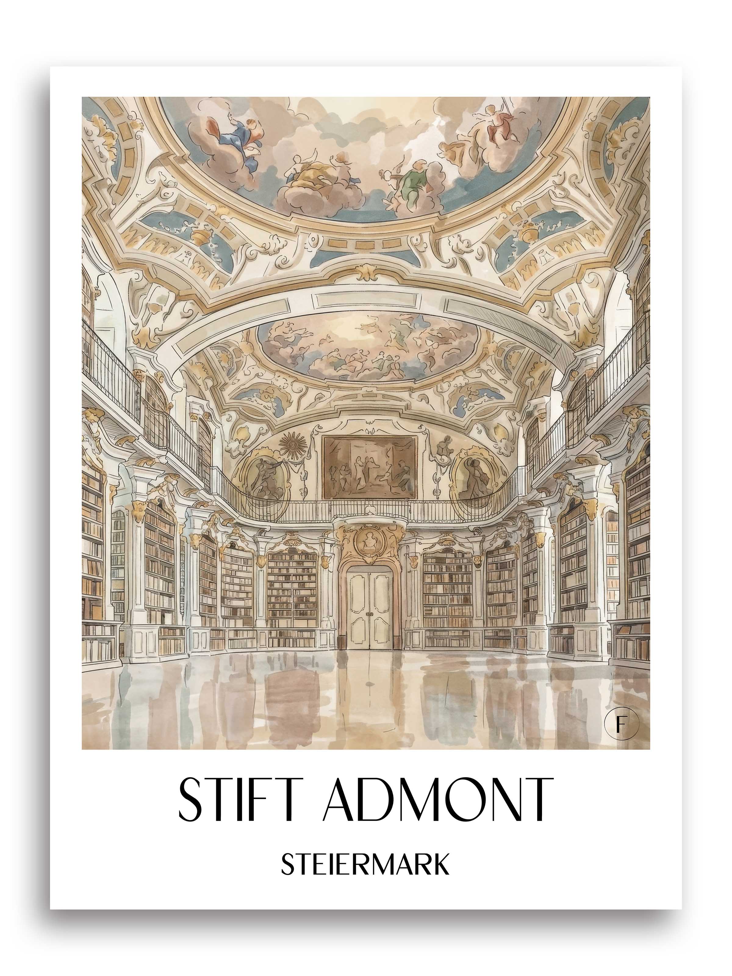 stift-admont-steiermark-österreich-poster-aquarell
