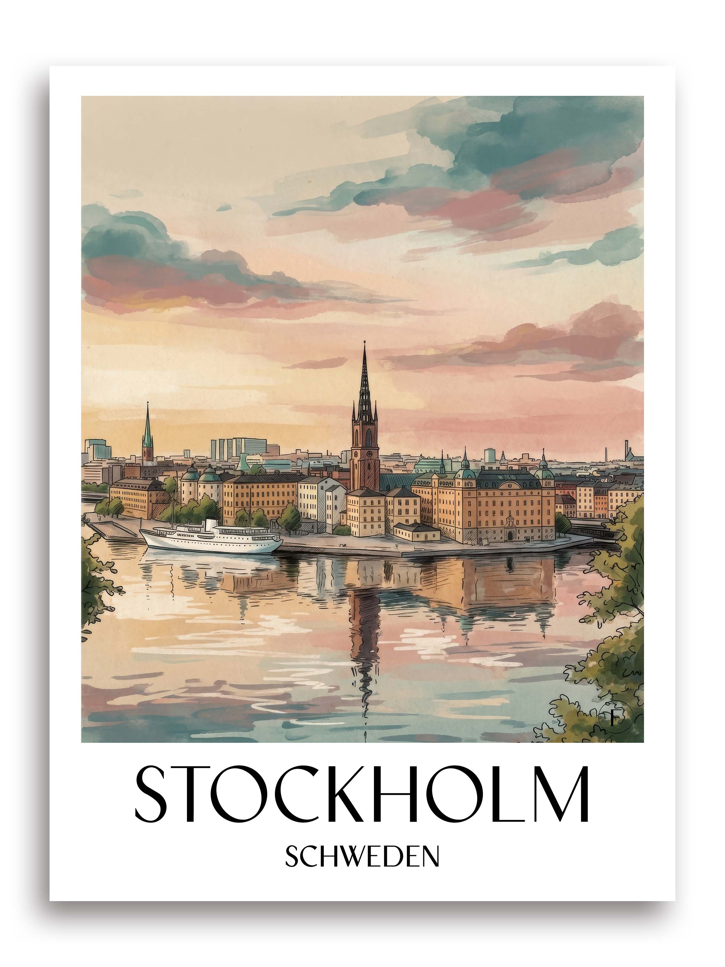 stockholm-schweden-poster-aquarell