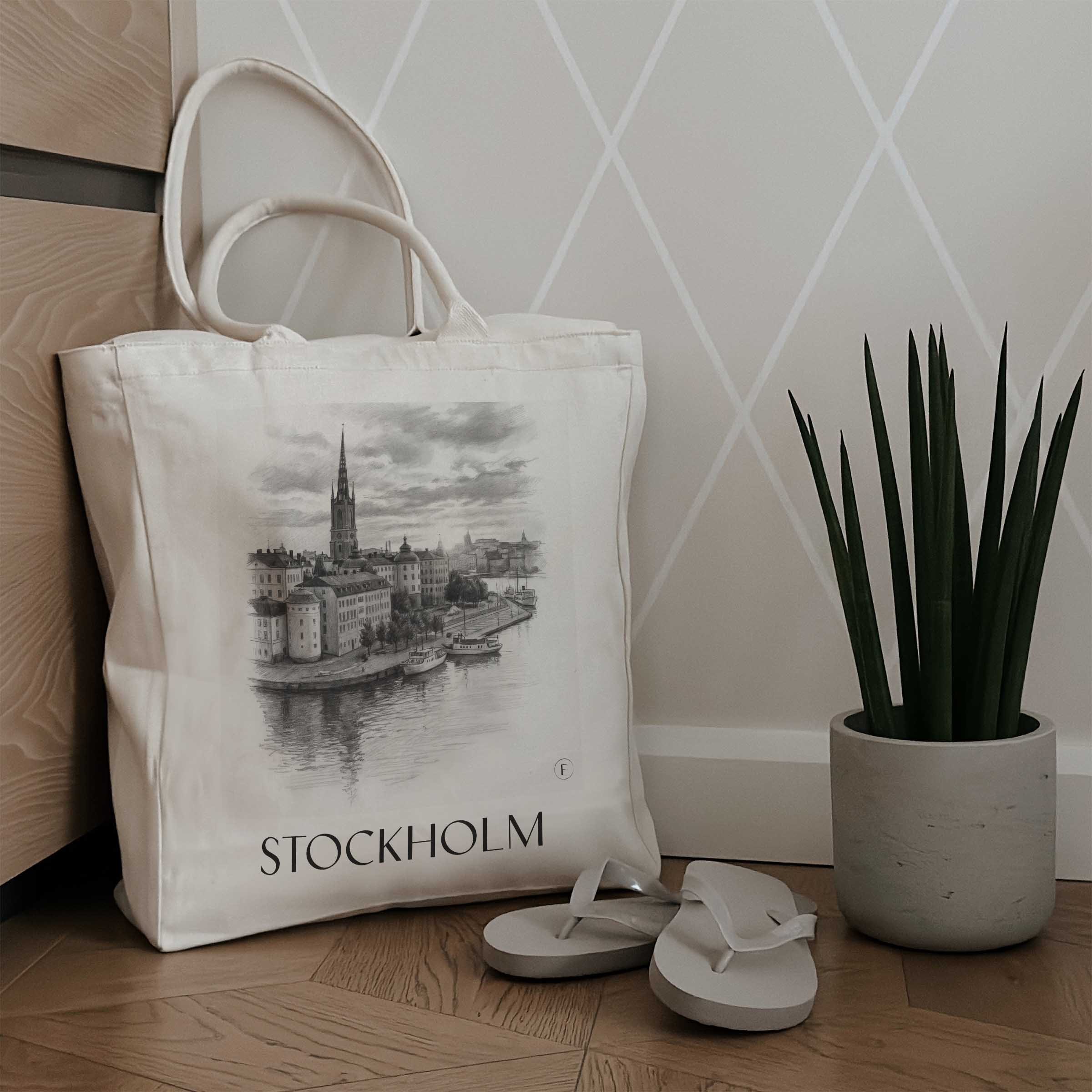 stockholm-schweden-einkaufstasche-bleistift-zeichnung-drawing