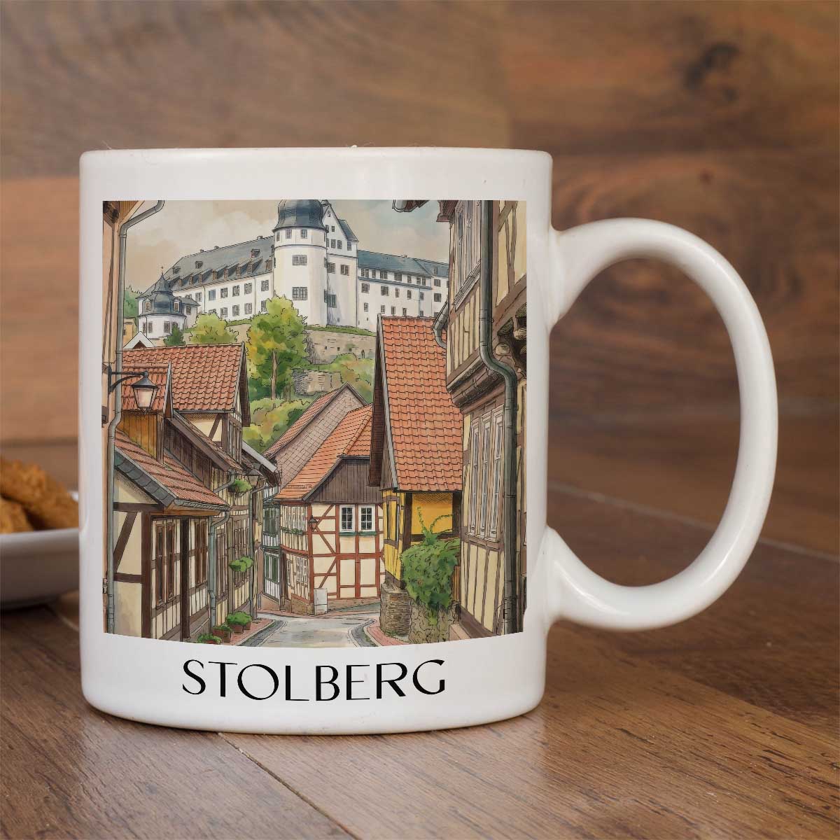 stolberg-harz-deutschland-kaffeebecher-aquarell